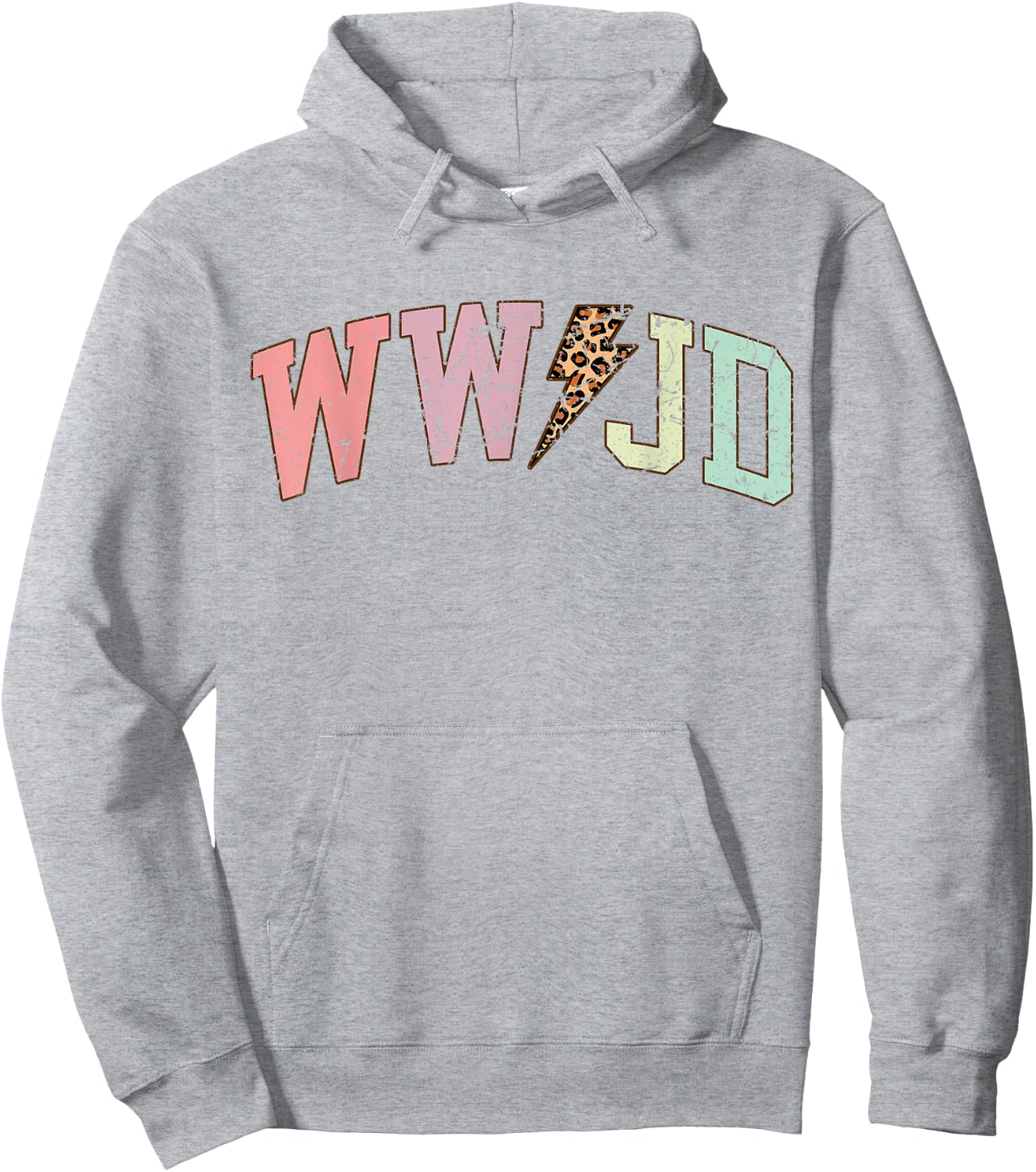 WWJD What Would Jesus Do Christian Bible Vintage Leopard Hoodie - Hoodie | Ash