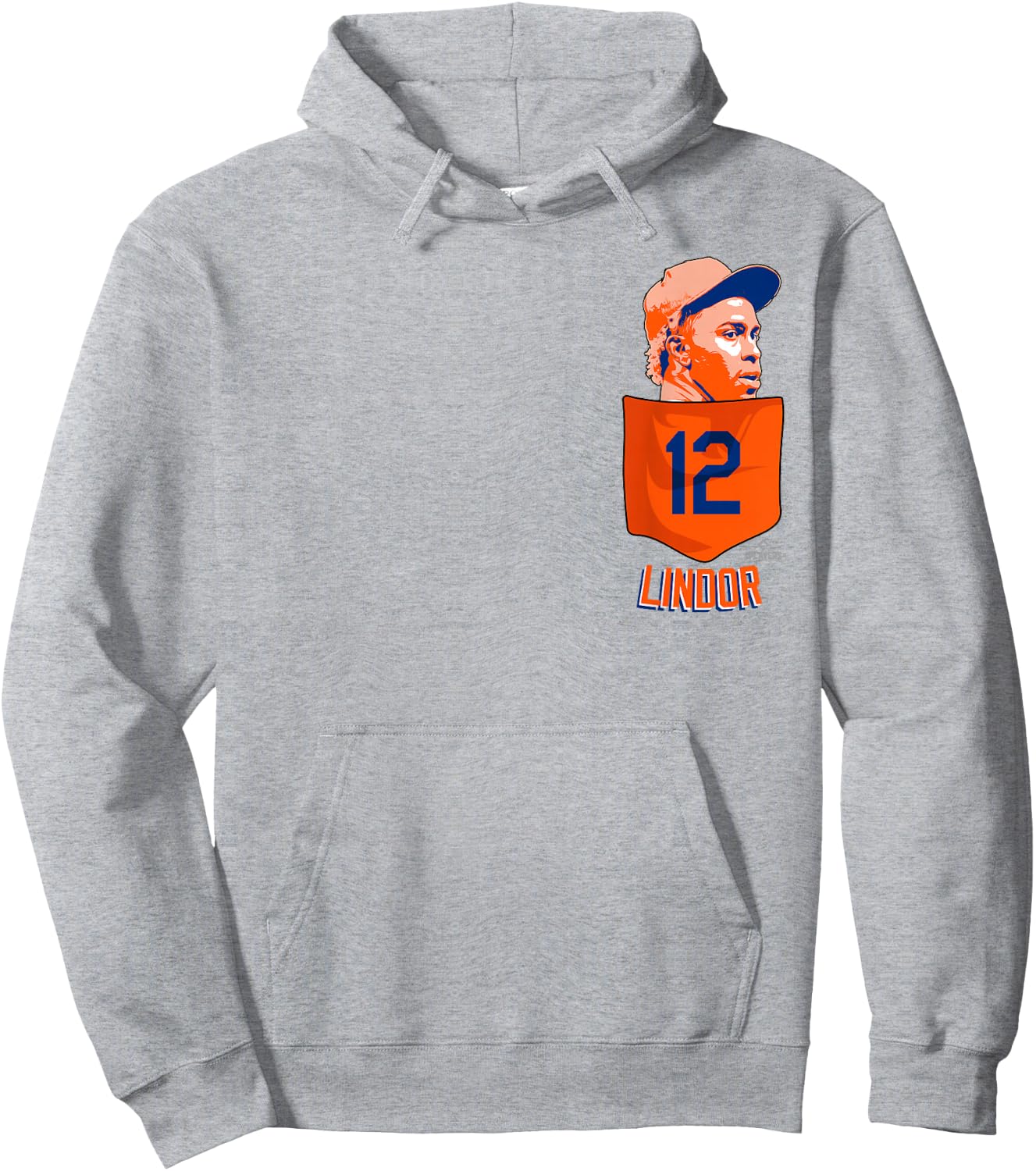 Francisco Lindor New York Baseball Pocket MLBPA Hoodie - Hoodie | Ash