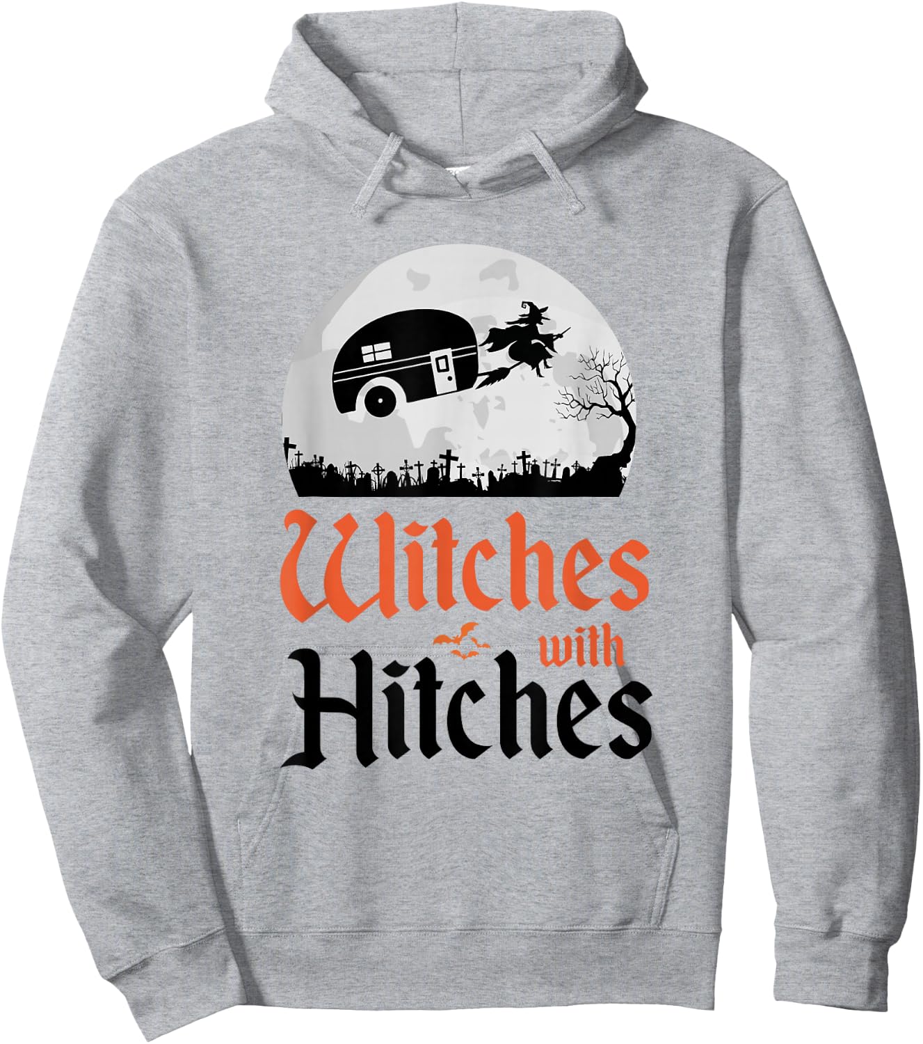 Witches With Hitches Funny Camper Camping Trailer Halloween Hoodie - Hoodie | Ash