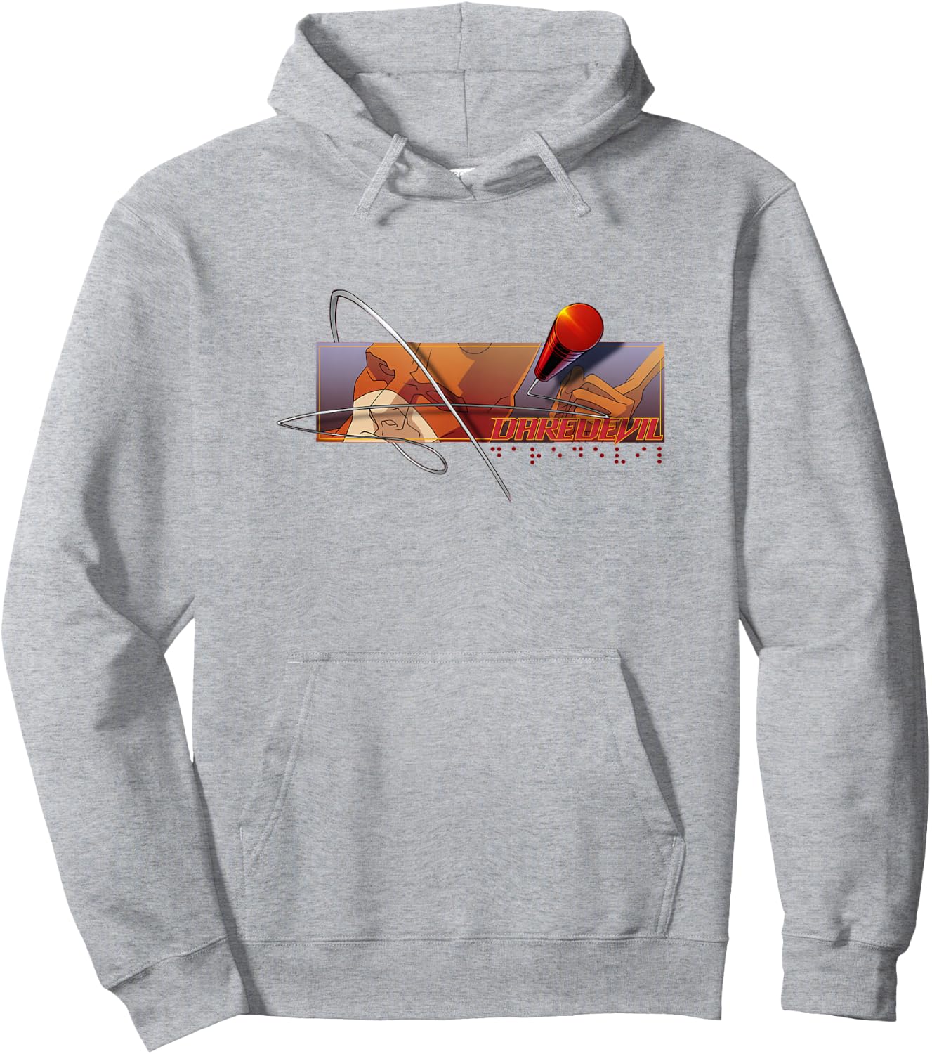 Marvel Comics Retro Classic Daredevil Braille Club Logo Hoodie - Hoodie | Ash