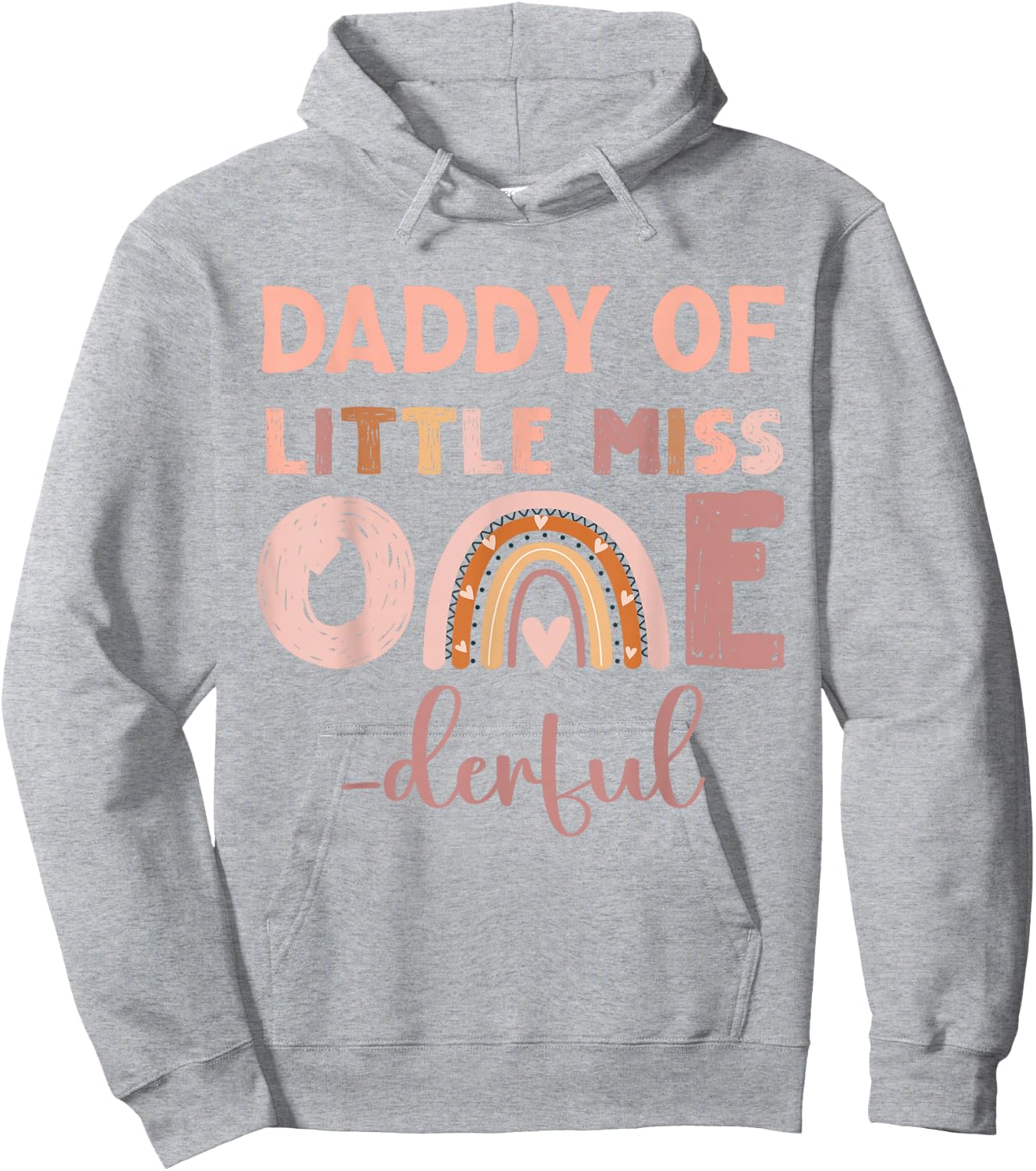 Boho Daddy of Miss Onederful 1st Birthday Girl Cute Small Hoodie - Hoodie | Ash