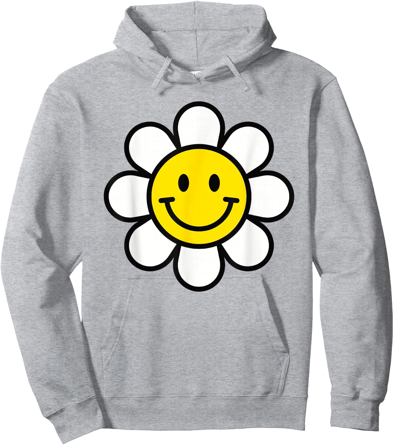 Yellow Happy Smiling Smile Face Daisy Flower Shirt Kids Girl Hoodie - Hoodie | Ash