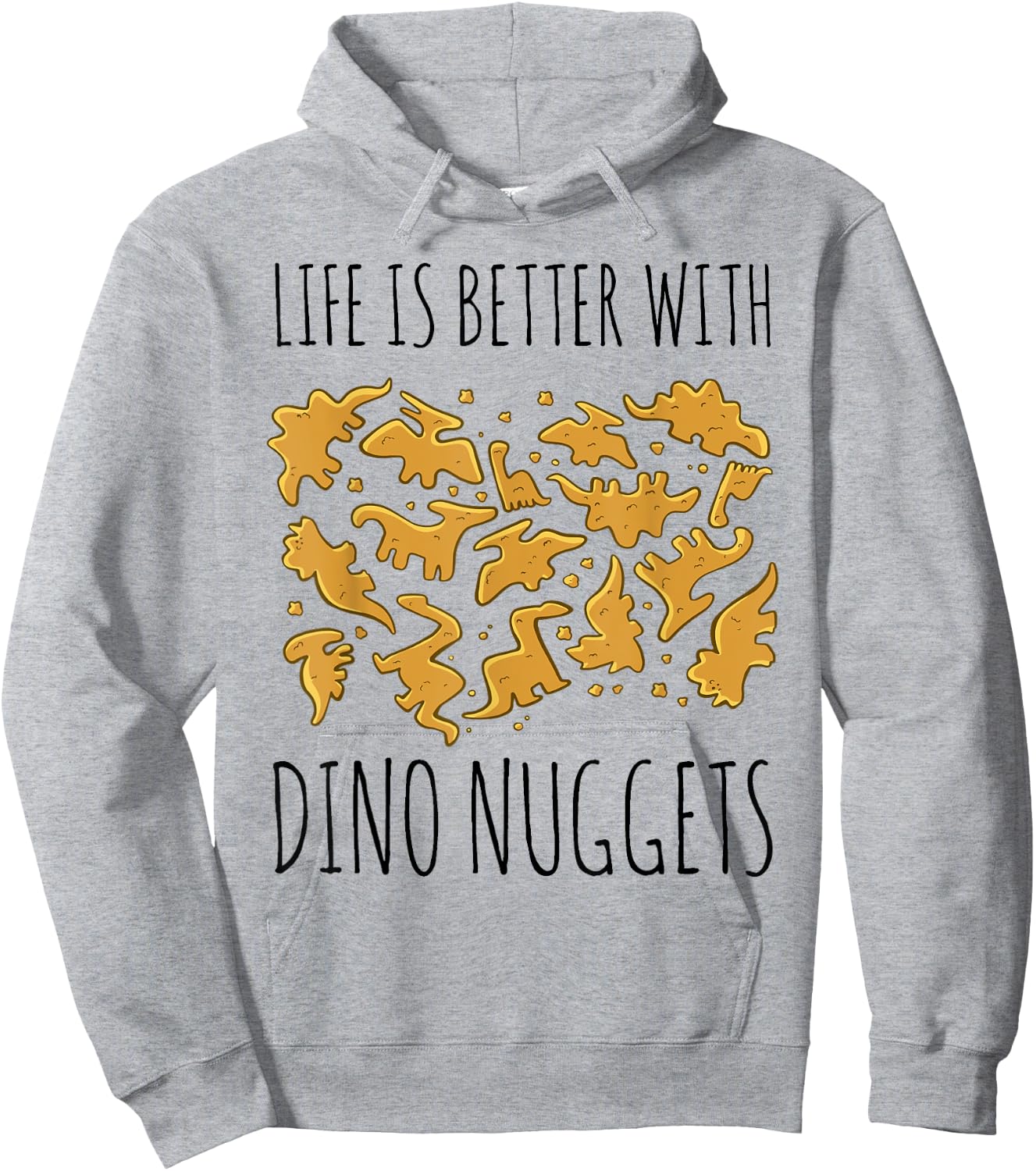 Dino Chicken Dinosaur Nugs Veggie Funny Hoodie - Hoodie | Ash