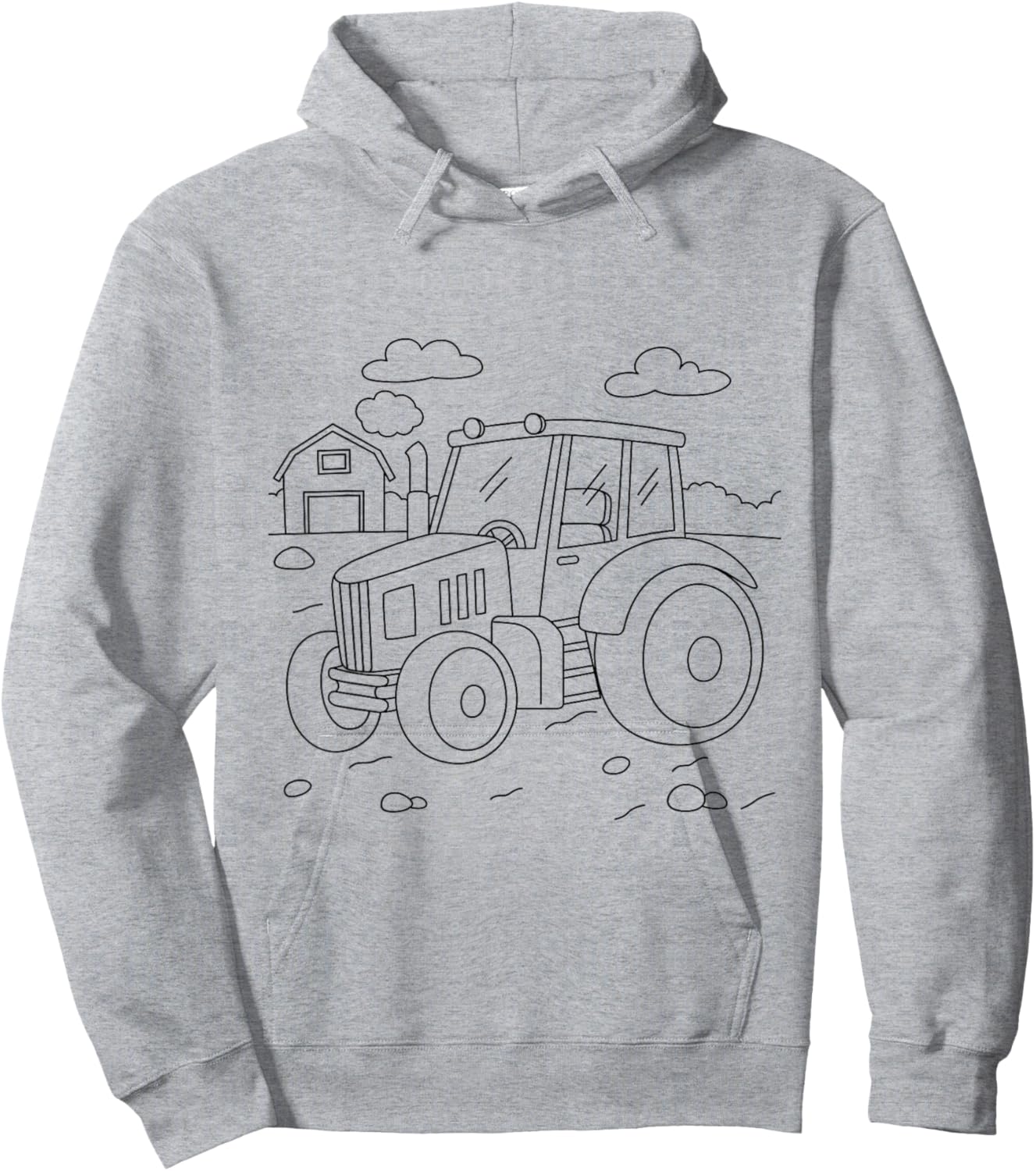 Tractor Creative Design for Colouring and Painting Yourself Hoodie - Hoodie | Ash