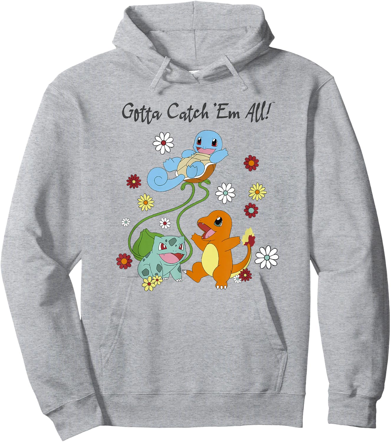 Pokémon Group Shot Starters Gotta Catch' Em All Floral Hoodie - Hoodie | Ash