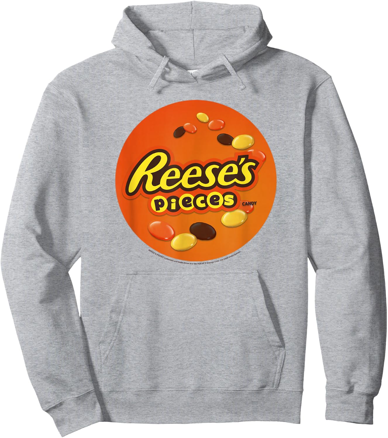 Reese's Women's Grey Classic Reese's Pieces Candy Centered Design Hoodie - Hoodie | Ash