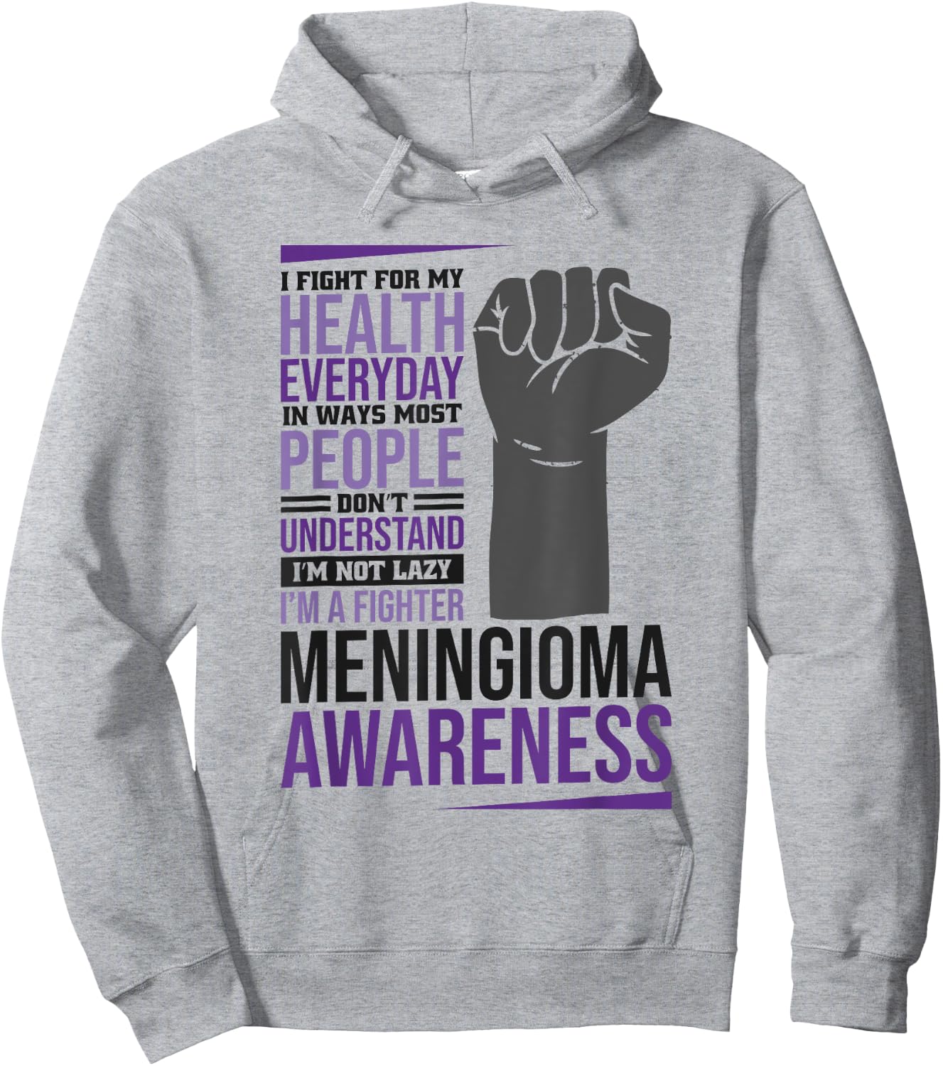 Meningioma Awareness, Meningioma Warrior Awareness Hoodie - Hoodie | Ash
