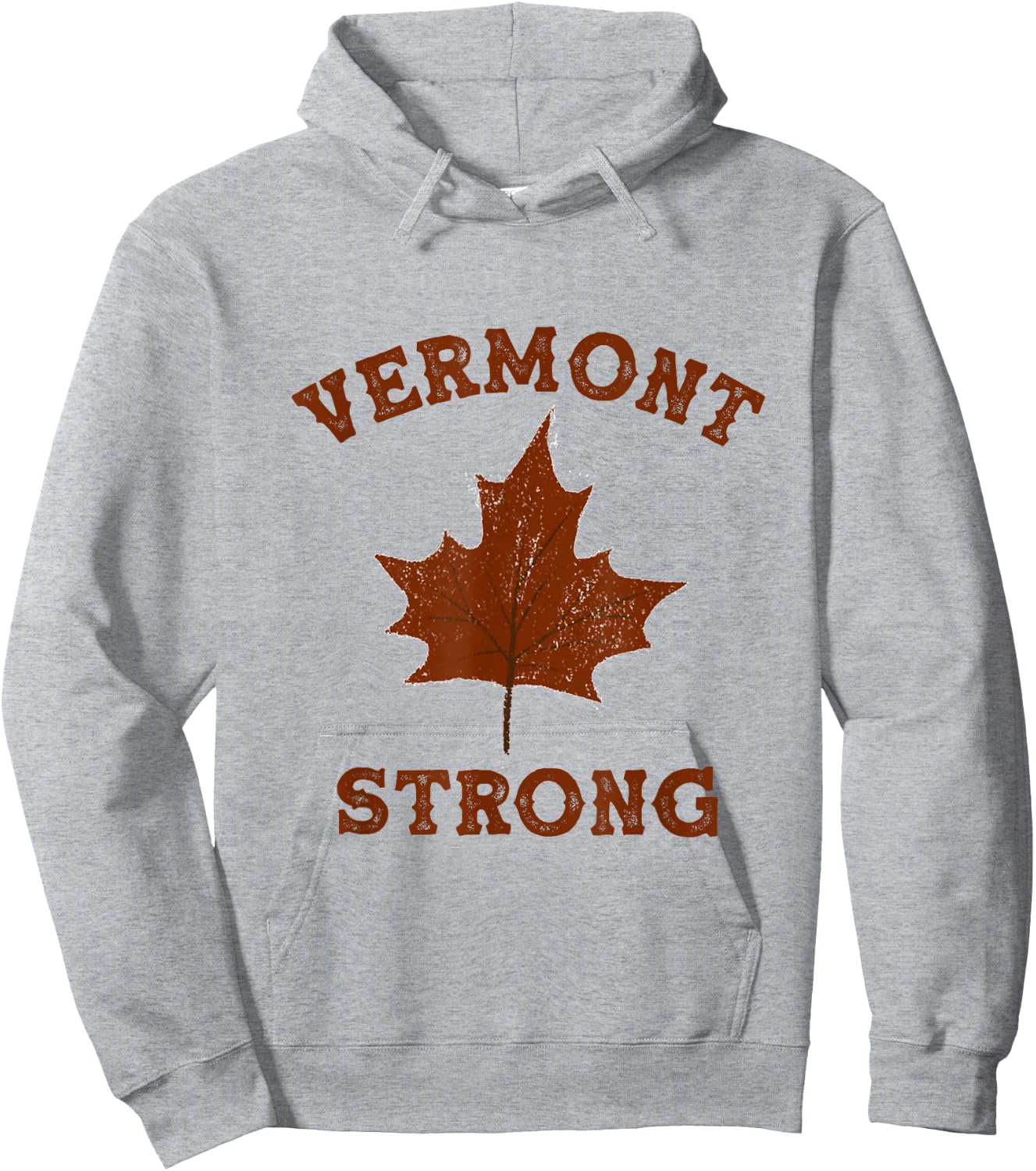 Vermont Strong I Love Vermont Gym Fitness Workout Maple Leaf Hoodie - Hoodie | Ash