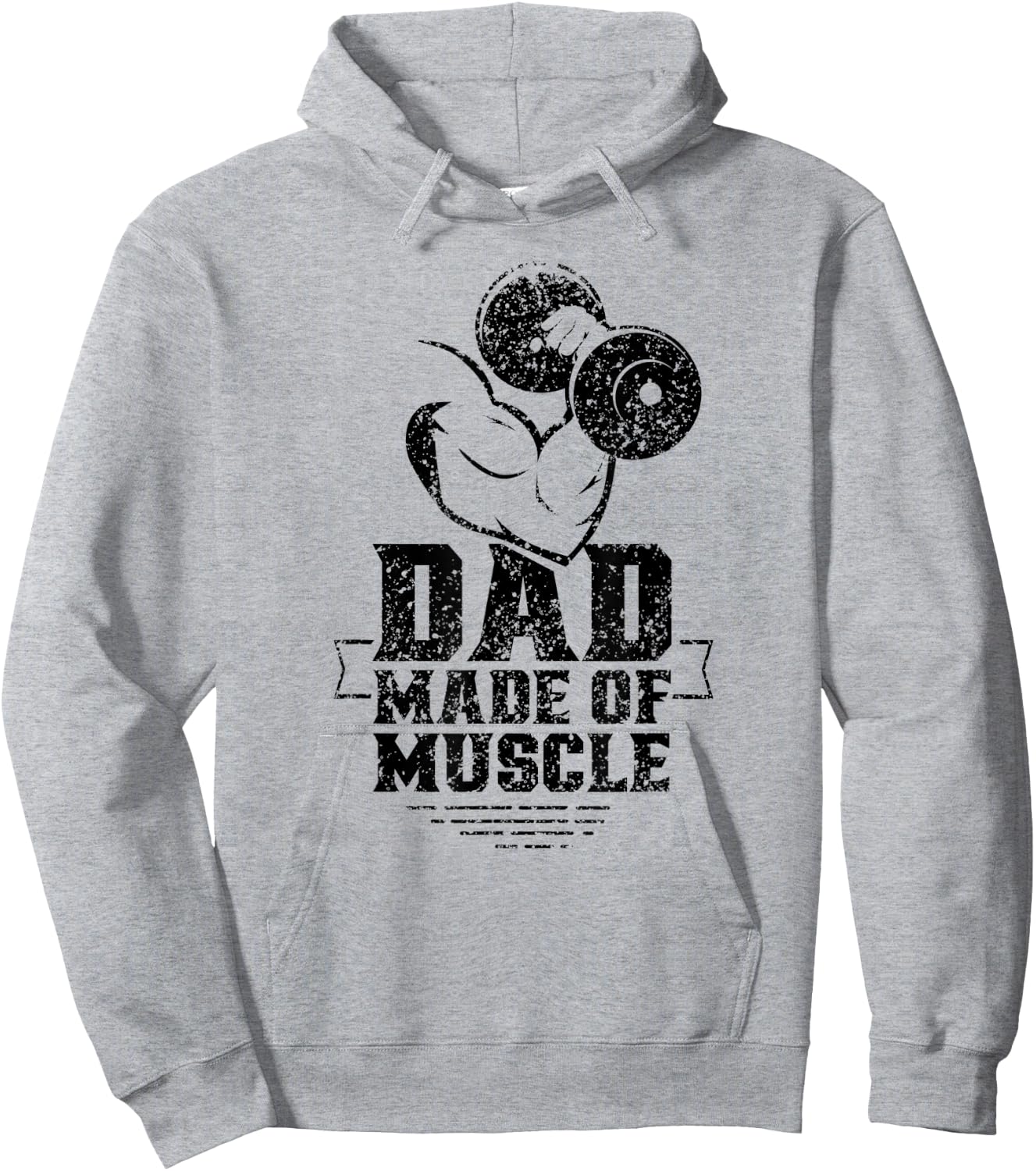 Dad Made Of Muscle Gym Weightlifting Workout Training Hoodie - Hoodie | Ash
