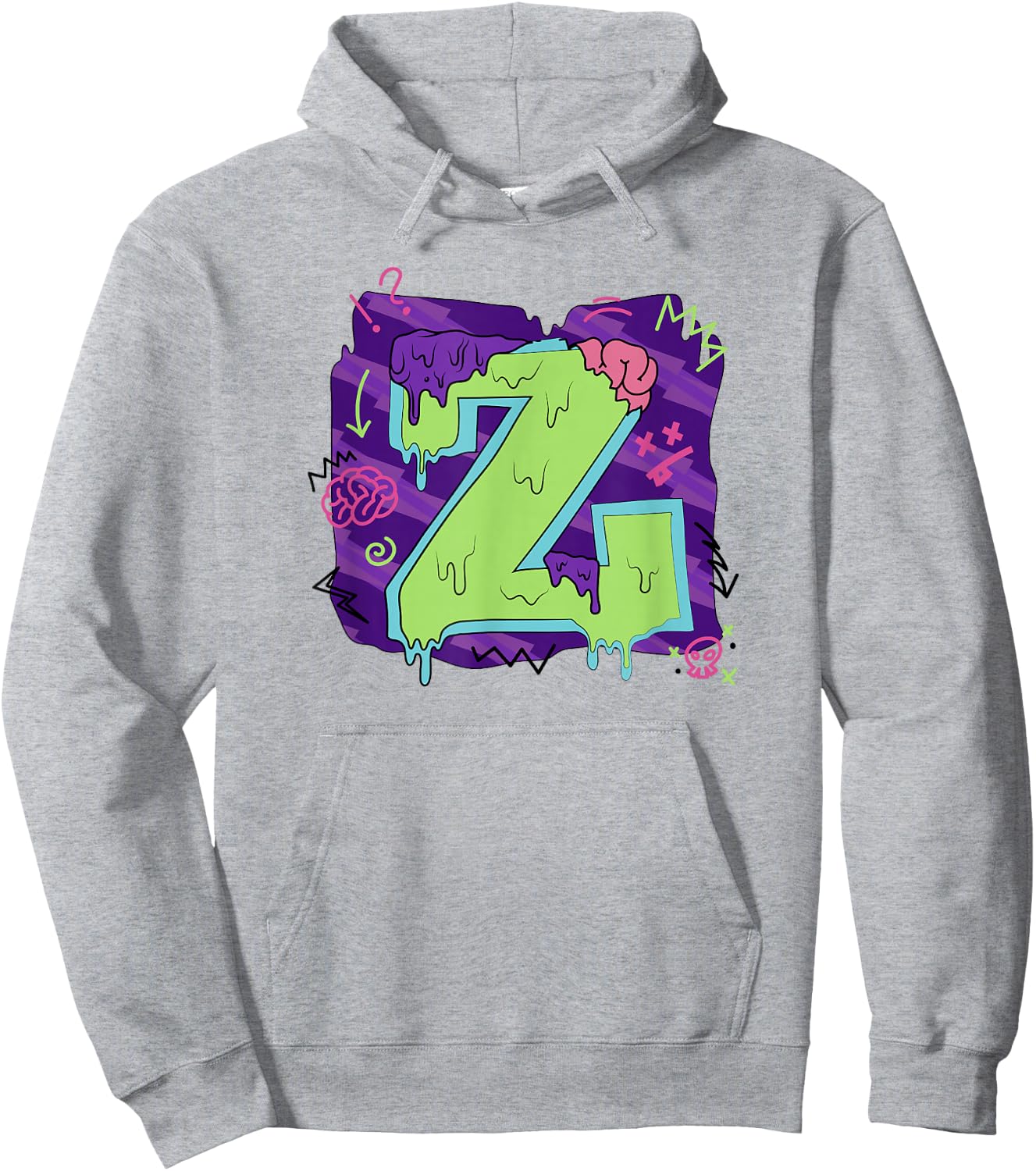 Disney Zombies Seabrook Football Letter Z Drippy Logo Hoodie - Hoodie | Ash