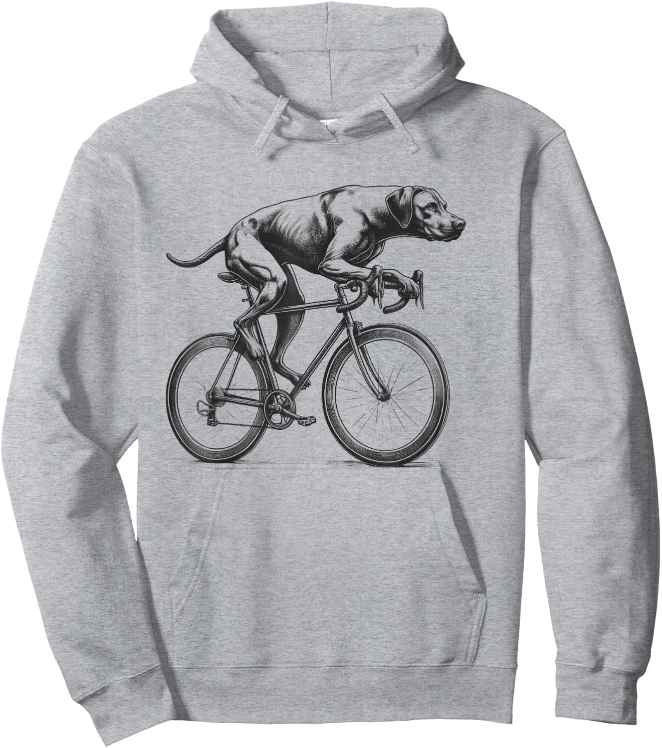 Rhodesian Ridgeback Dog Riding a Bike Bicycle Biker Cycling Hoodie - Hoodie | Ash