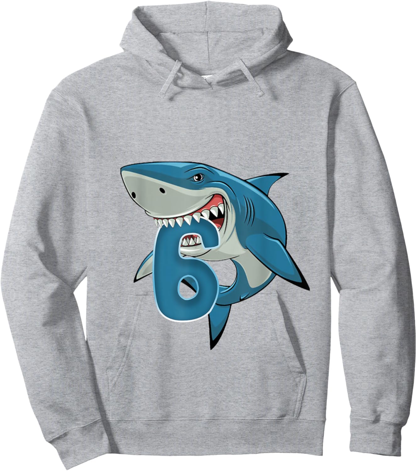 6th Birthday Shark 6 Year Old Birthday Shark Theme Party Hoodie - Hoodie | Ash