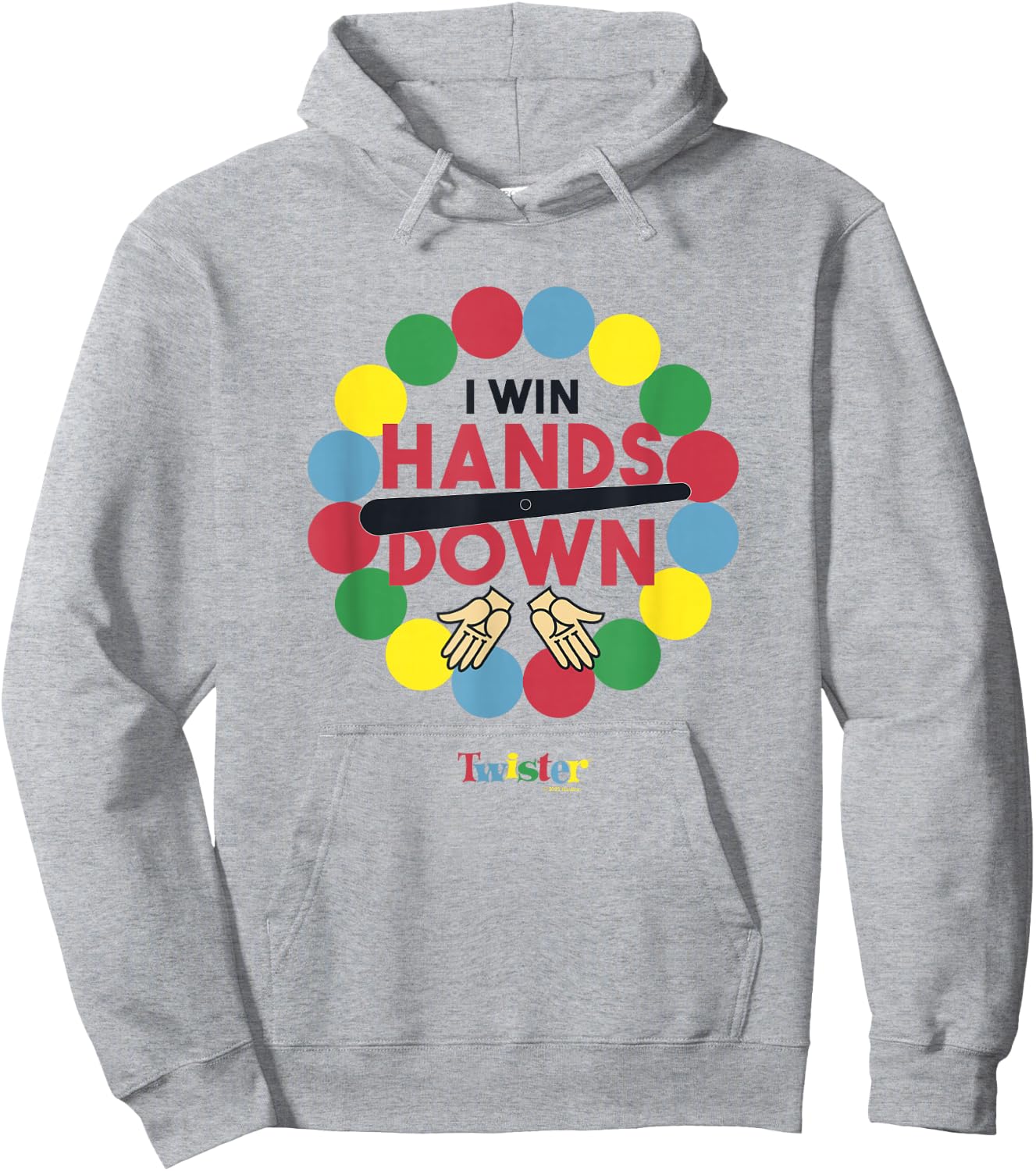 Twister Vintage Retro I Win Hands Down Classic Game Logo Hoodie - Hoodie | Ash