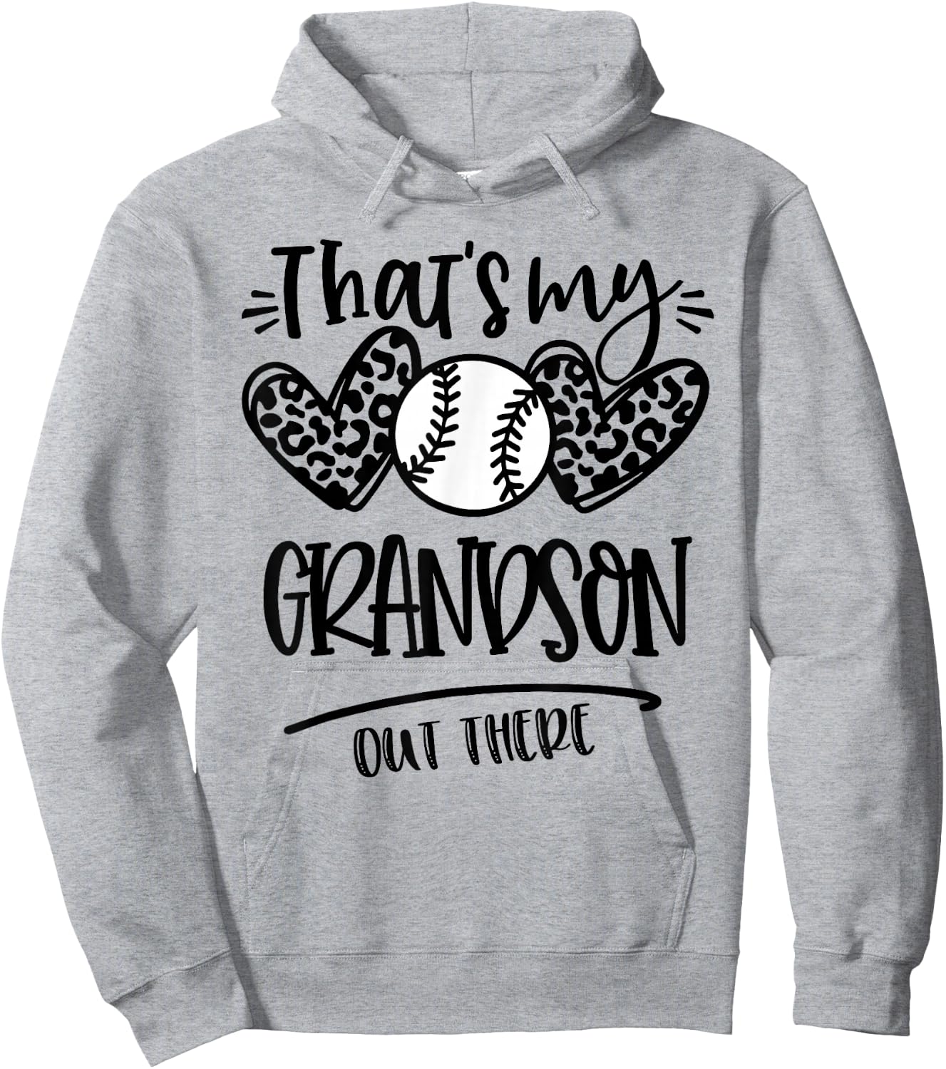 That's My Grandson out There Baseball Grandma & Grandpa Hoodie - Hoodie | Ash