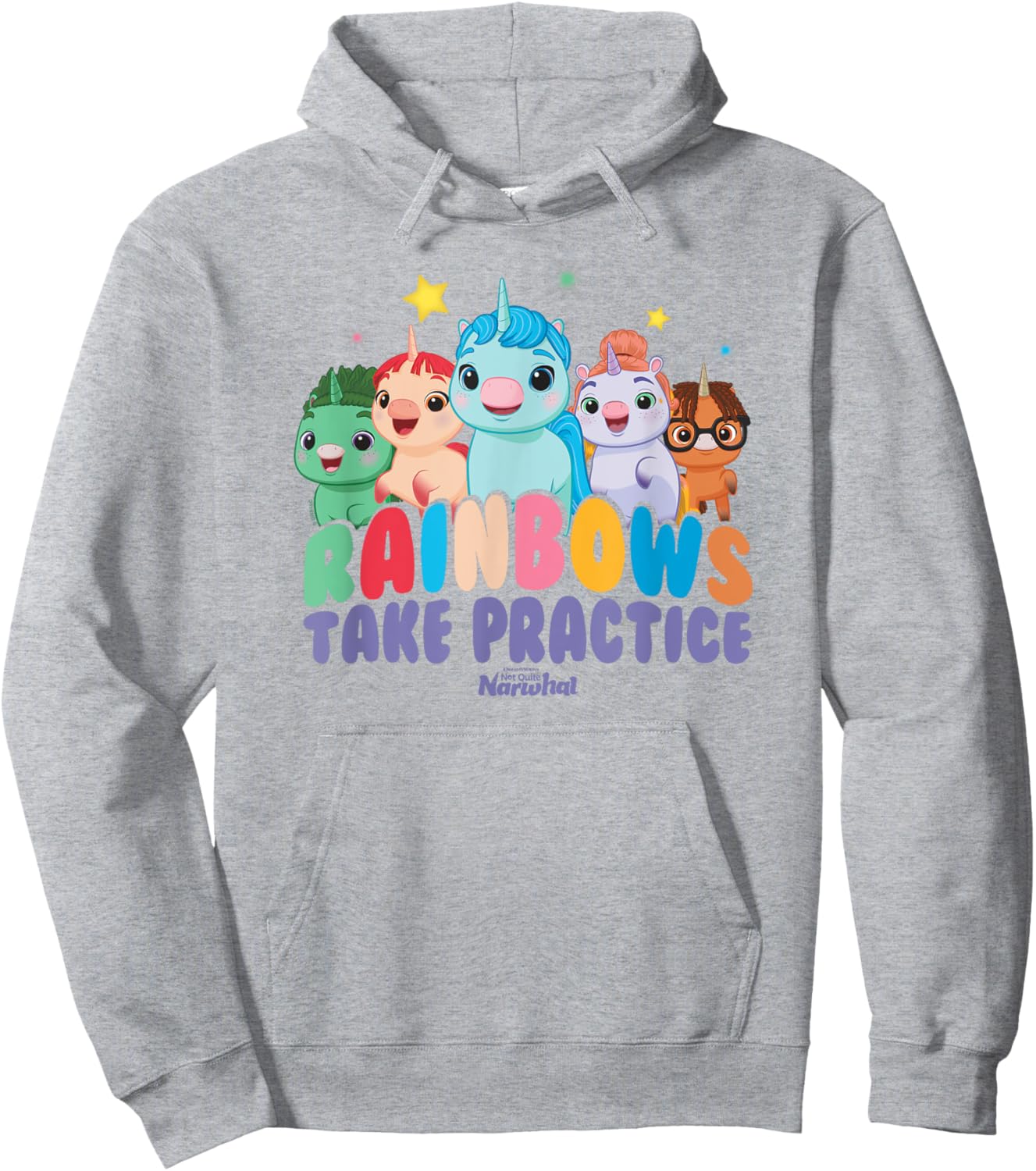 DreamWorks Not Quite Narwhal Rainbows Take Practice Hoodie - Hoodie | Ash