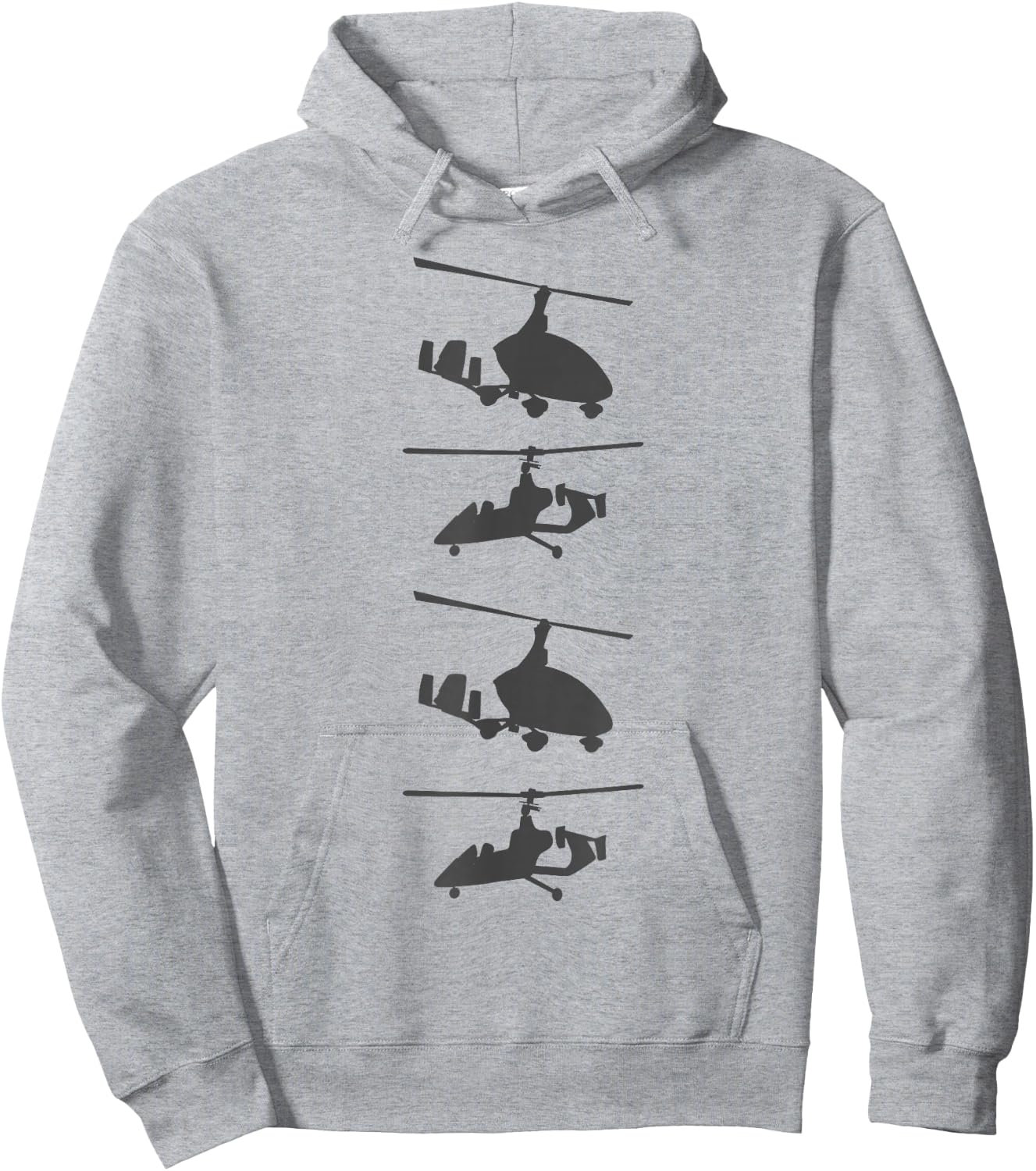 Gyrocopter Model Silhouette Gyroplane For Autogyro Pilots Hoodie - Hoodie | Ash