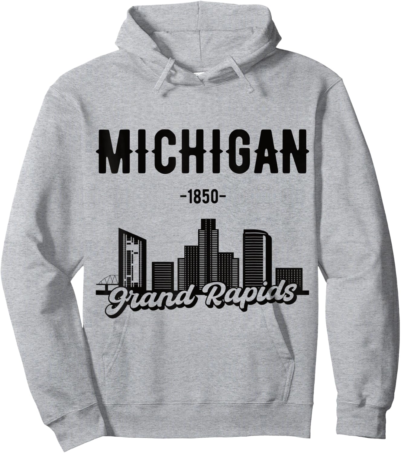 Grand Rapids Michigan Skyline Hoodie - Hoodie | Ash