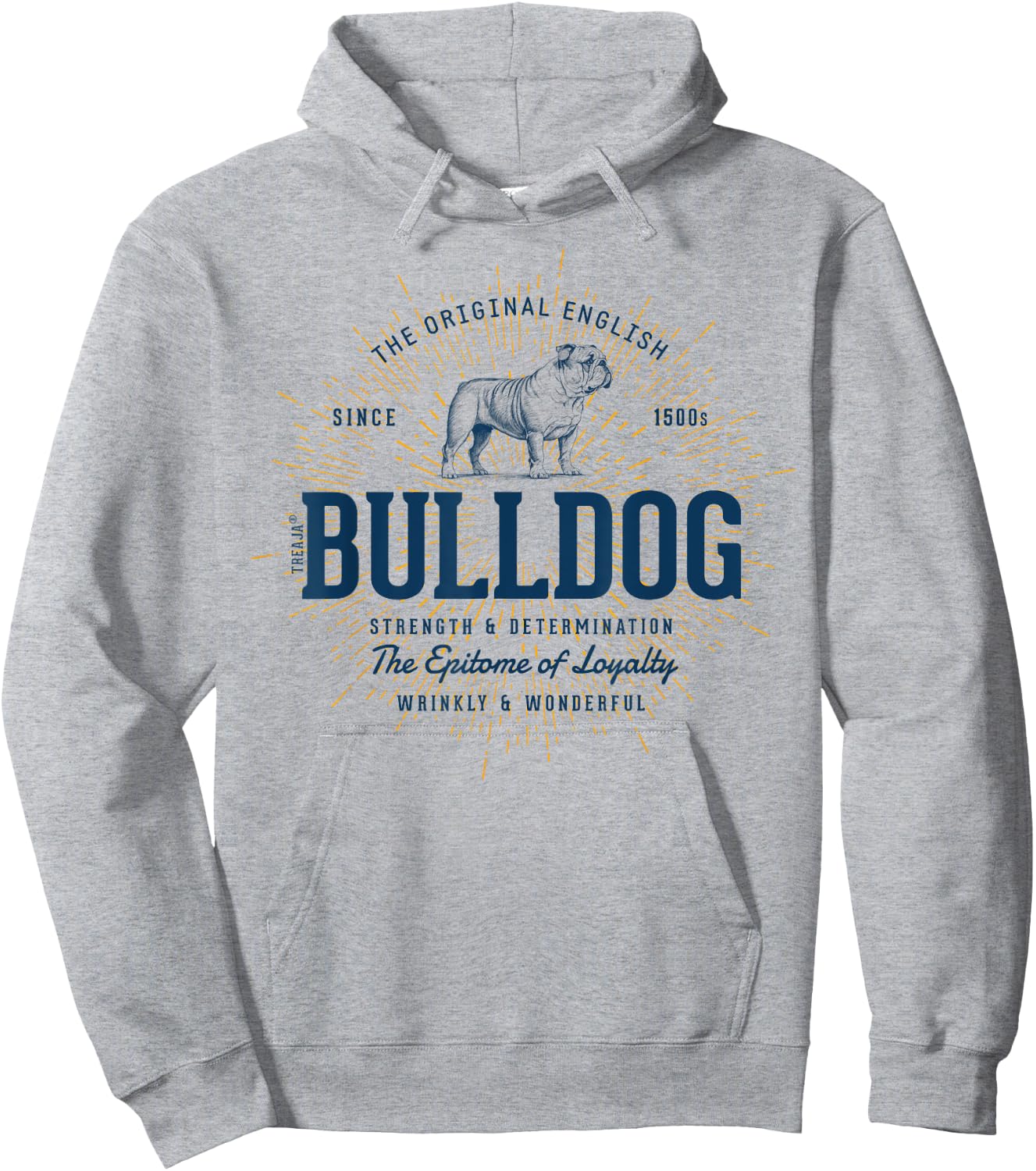 Retro English Bulldog Vintage Women Kids Hoodie - Hoodie | Ash