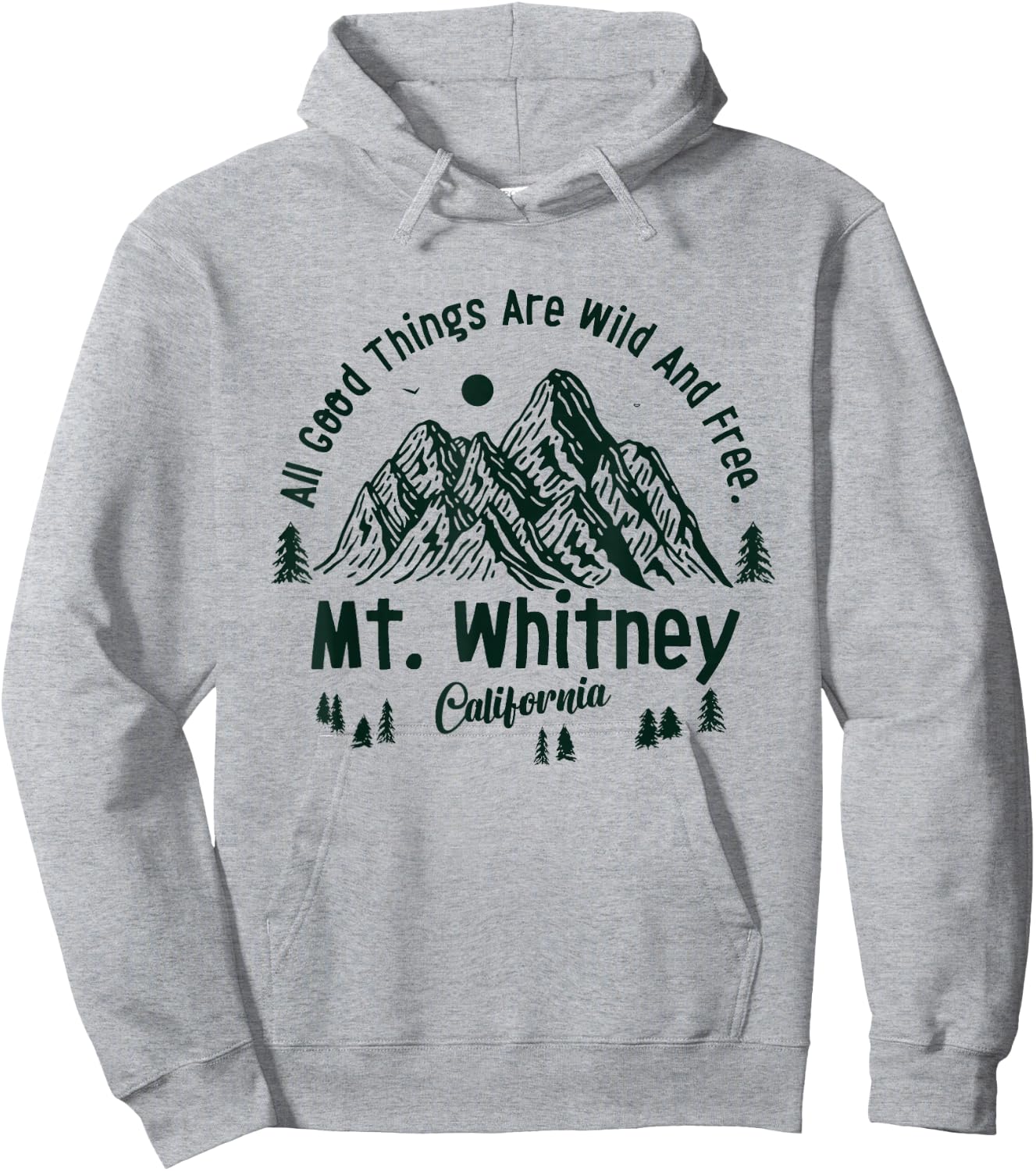 Mt. Whitney Mountains California Hiking Outdoors Vintage Hoodie - Hoodie | Ash