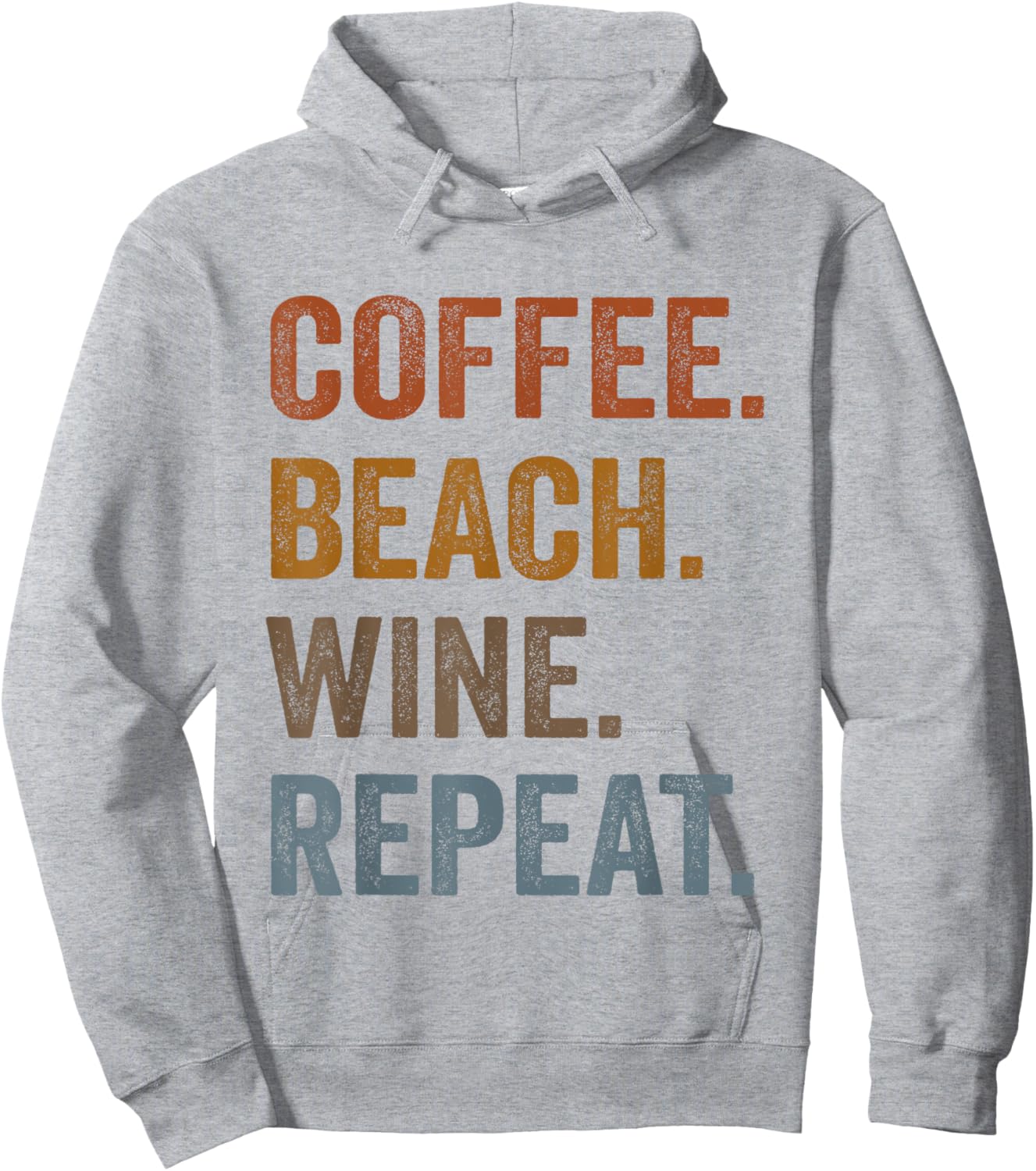 Coffee Beach Wine Repeat Funny Wine Coffee Beach Summer Men Women Hoodie - Hoodie | Ash