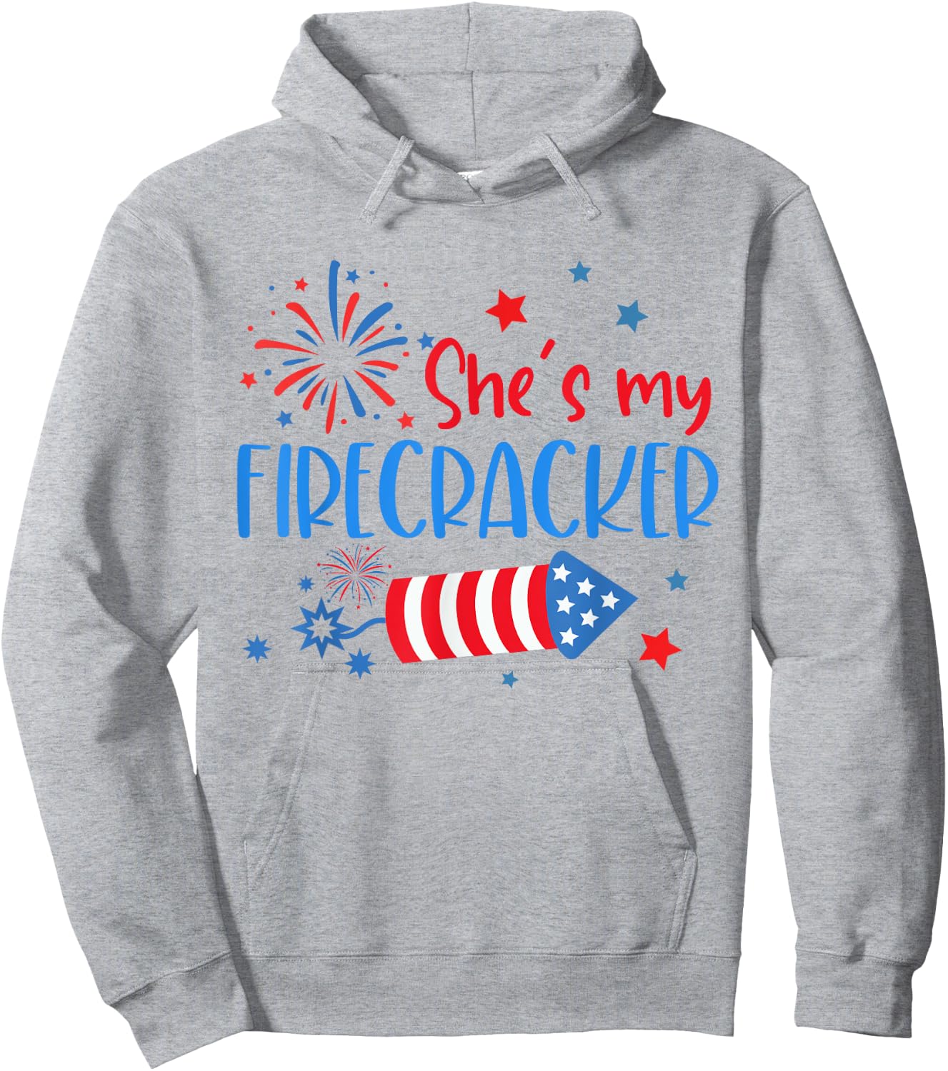 She Is My Firecracker 4th Of July Matching Outfits Couples Hoodie - Hoodie | Ash