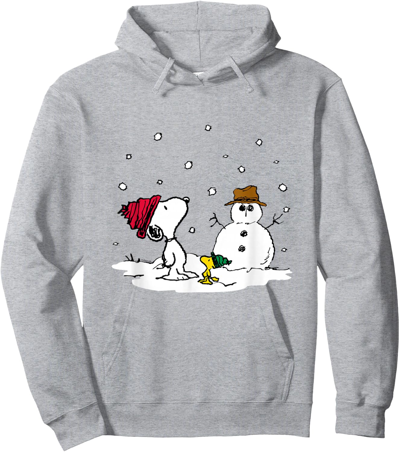 Peanuts - Snoopy Woodstock Snowman Hoodie - Hoodie | Ash