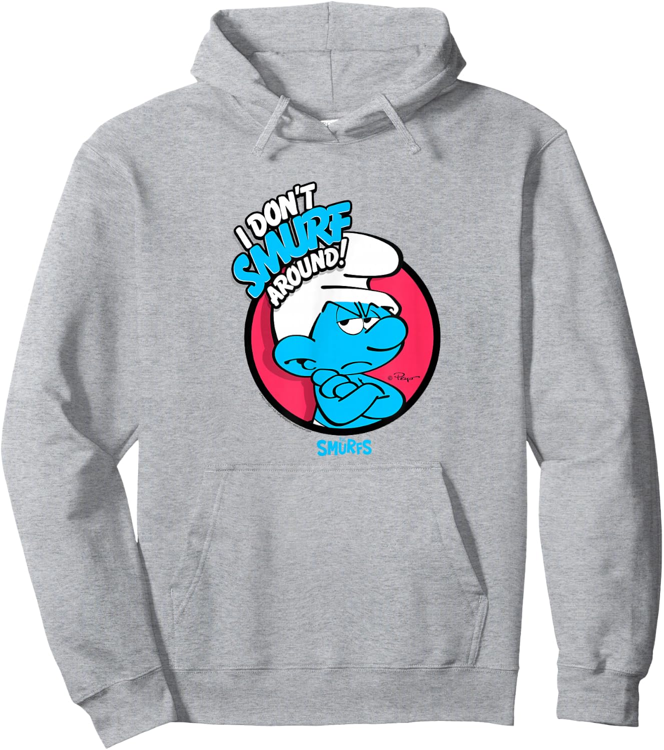 The Smurfs I Don't Smurf Around Retro Cartoon Hoodie - Hoodie | Ash