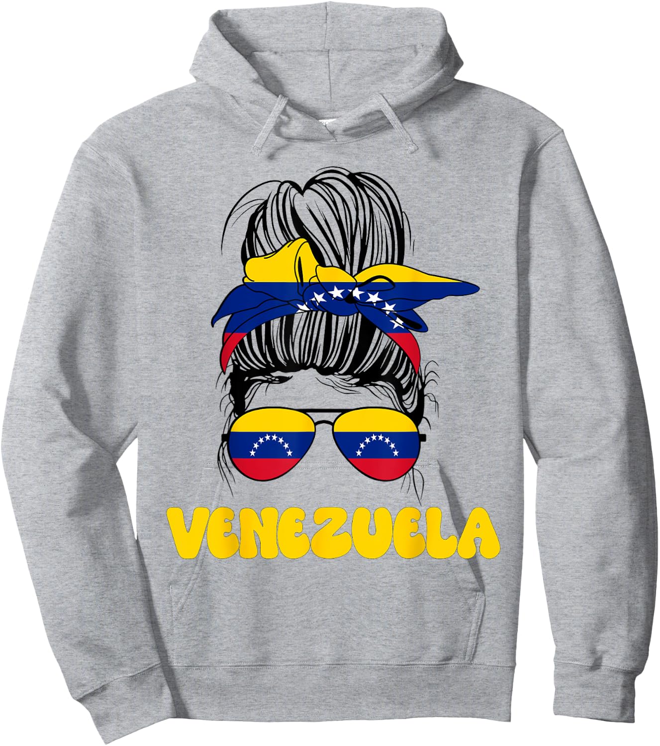 Venezuelan Women Messy Bun, Pride Venezuela Flag For Girls Hoodie - Hoodie | Ash