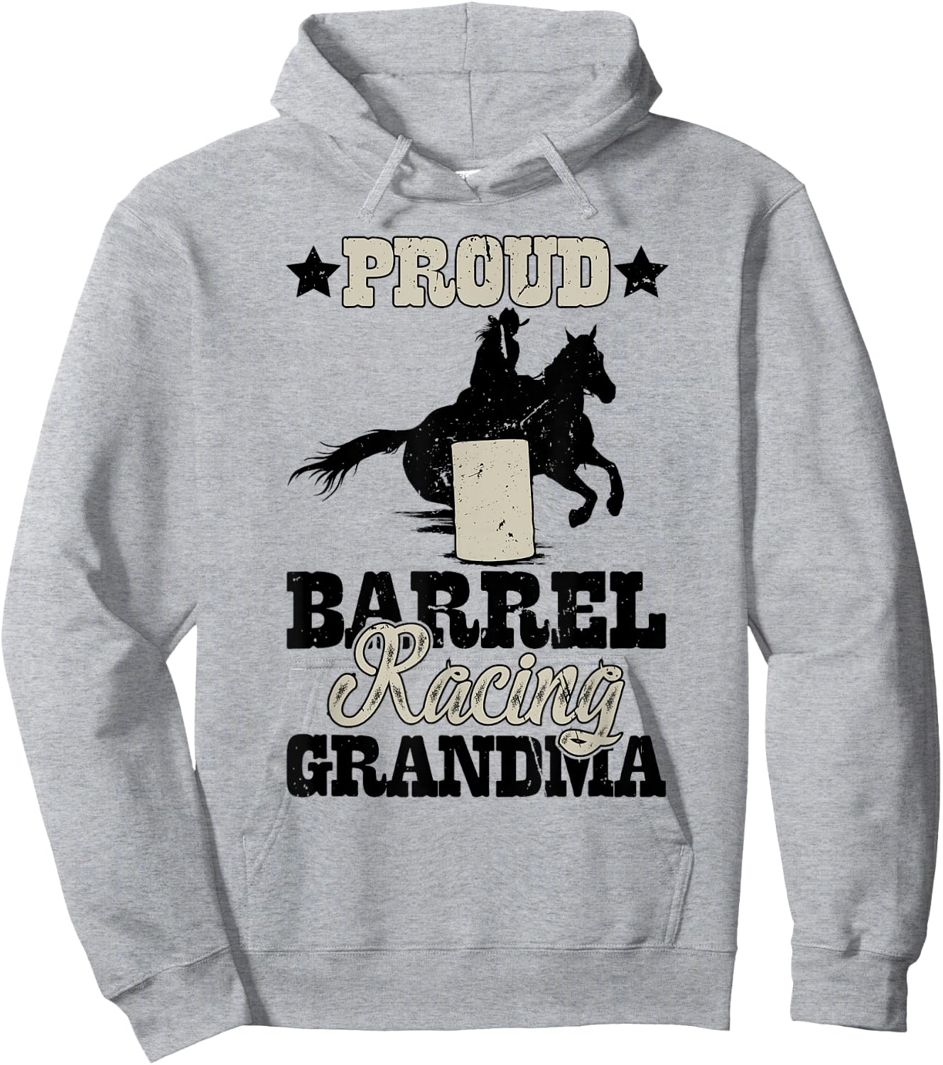 Proud Barrel Racer Grandma Barrel Racing Grandma Hoodie - Hoodie | Ash