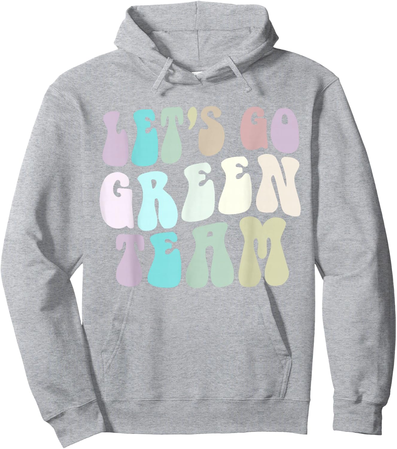 Retro LET'S GO GREEN TEAM War Game 60's Summer Camp Groovy Hoodie - Hoodie | Ash