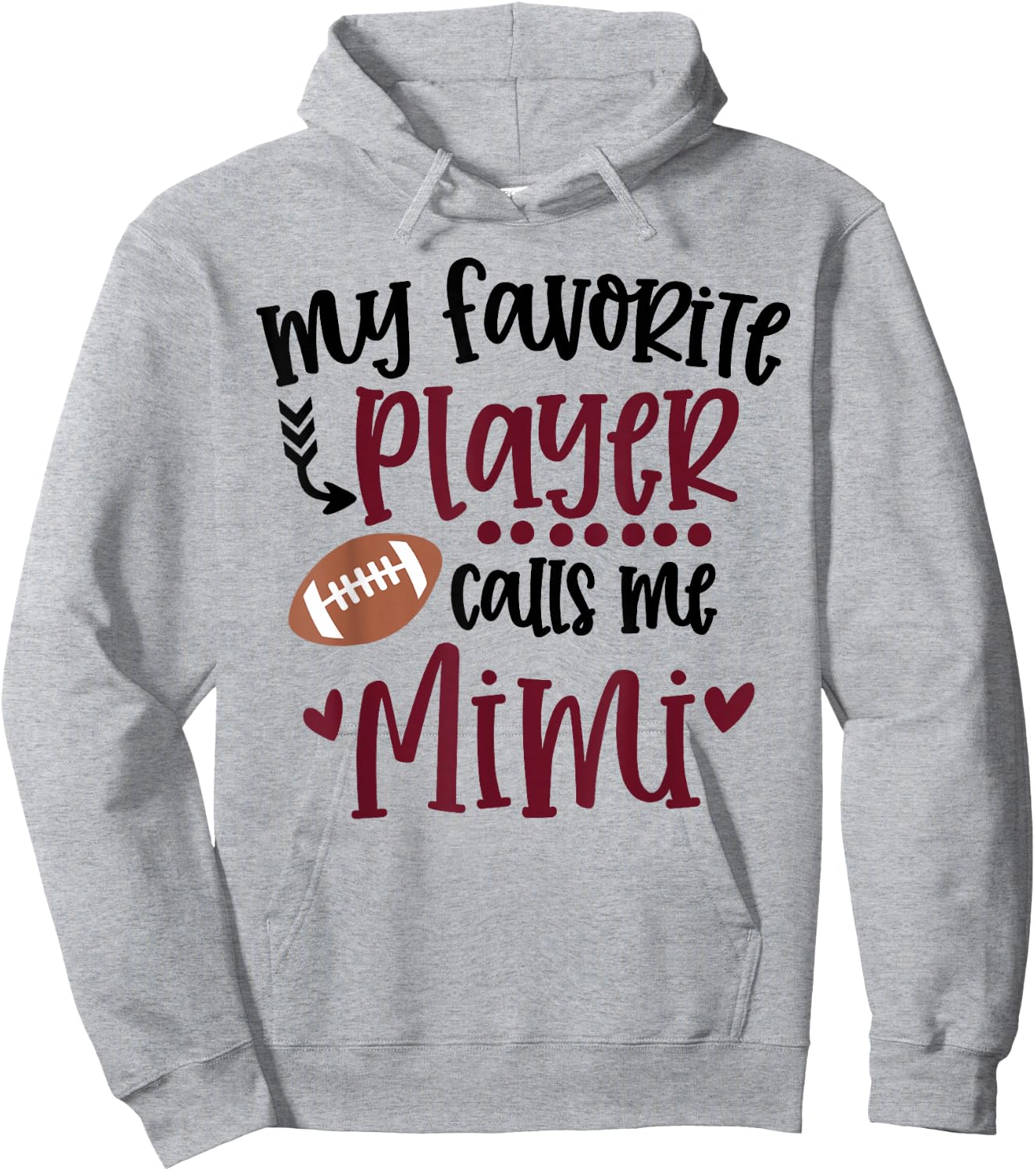 My Favorite Football Player Calls Me Mimi Football Mimi Hoodie - Hoodie | Ash