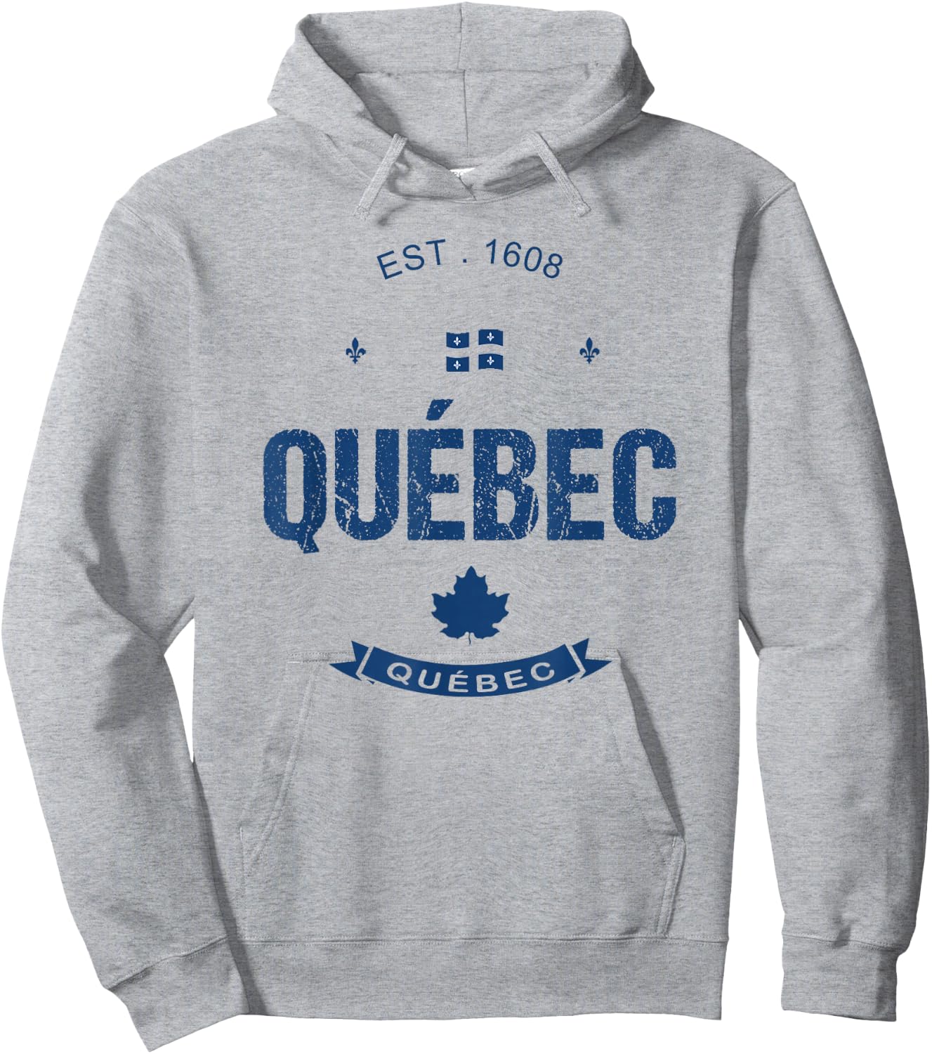 Holiday Vacation Quebec Travel Souvenirs Designs Quebec City Flag - Men's Classic Fit Short Sleeve - White - Small Hoodie - Hoodie | Ash