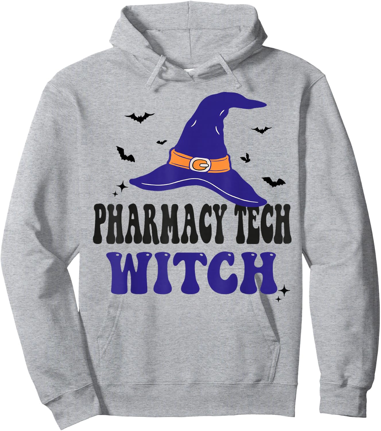 Pharmacy Tech Witch Halloween Funny Matching Group Costume Hoodie - Hoodie | Ash