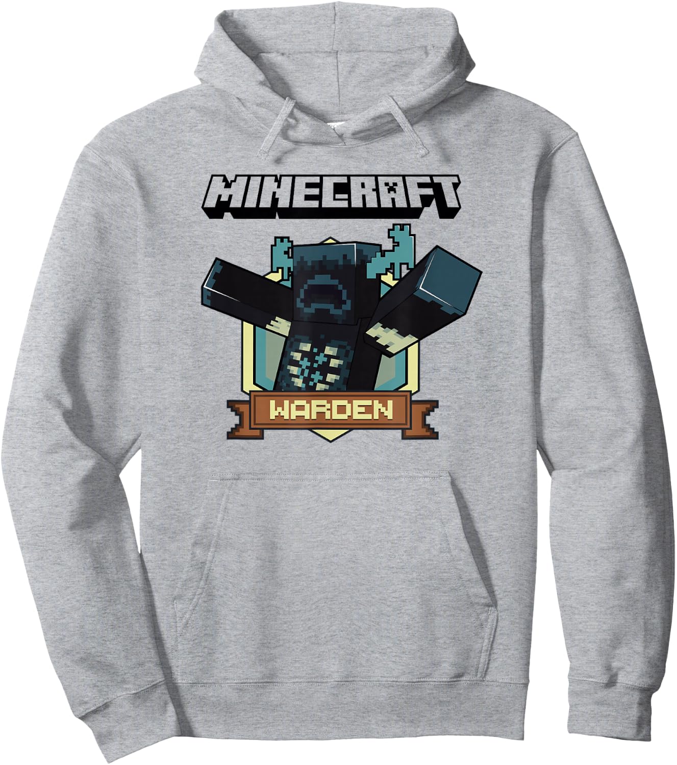 Minecraft Sculk Shriekers Hostile Mob Warden Badge Hoodie - Hoodie | Ash