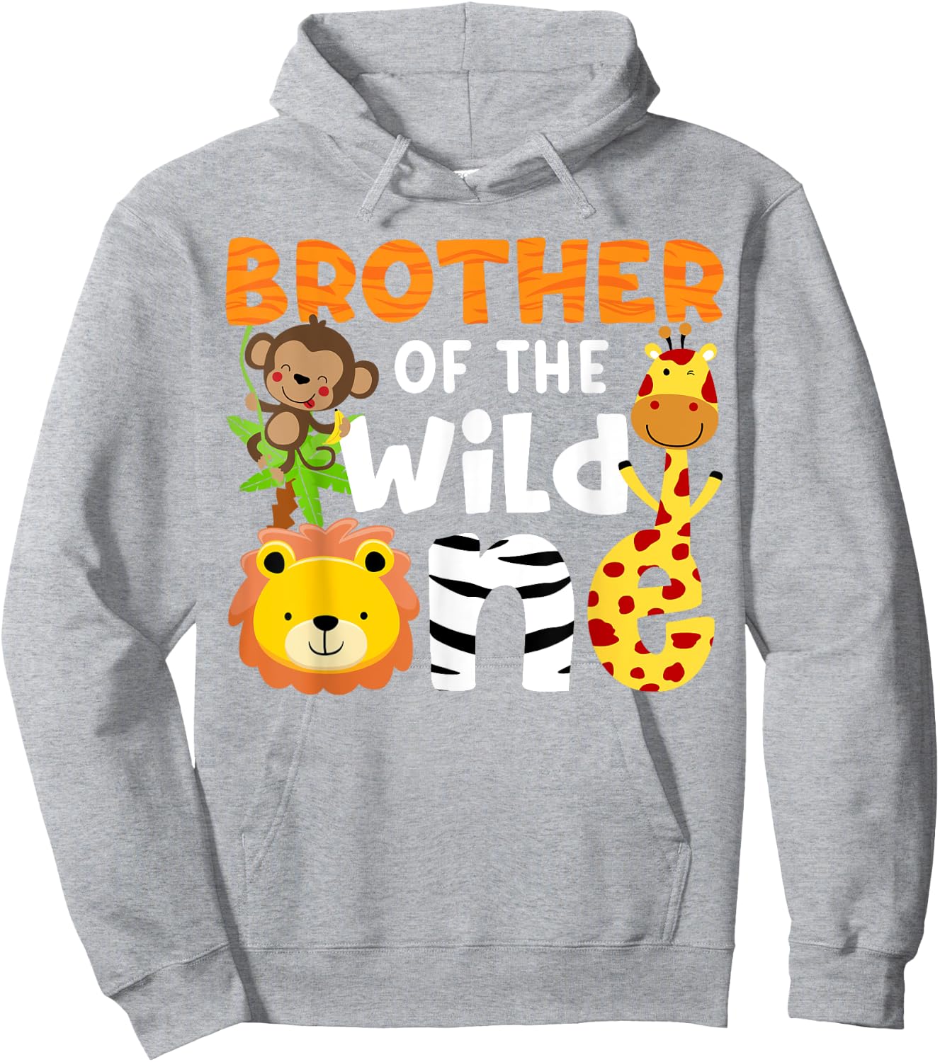 Brother of the Wild One Zoo Theme Bday Safari Jungle Animals Hoodie - Hoodie | Ash