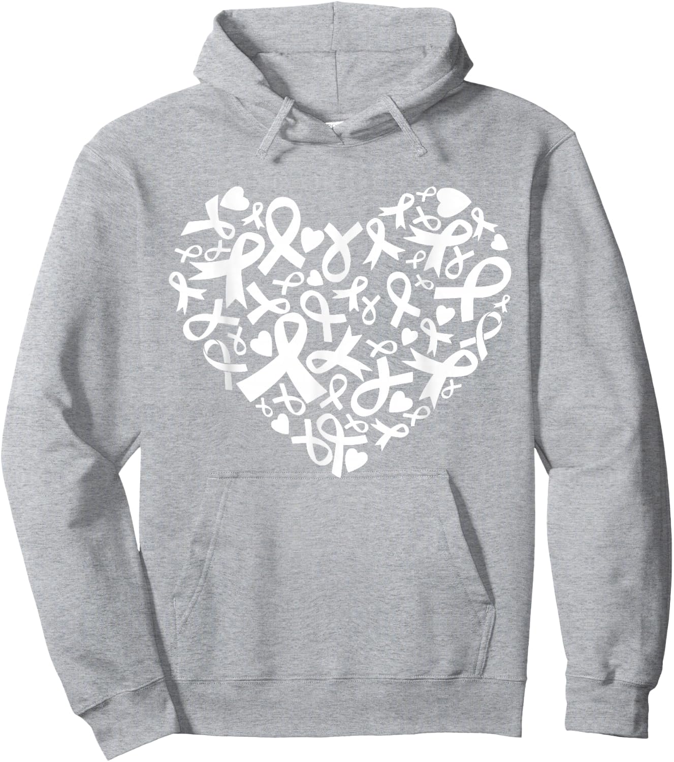 Heart Blue Ribbon T1D Type 1 Diabetes Awareness Month Hoodie - Hoodie | Ash