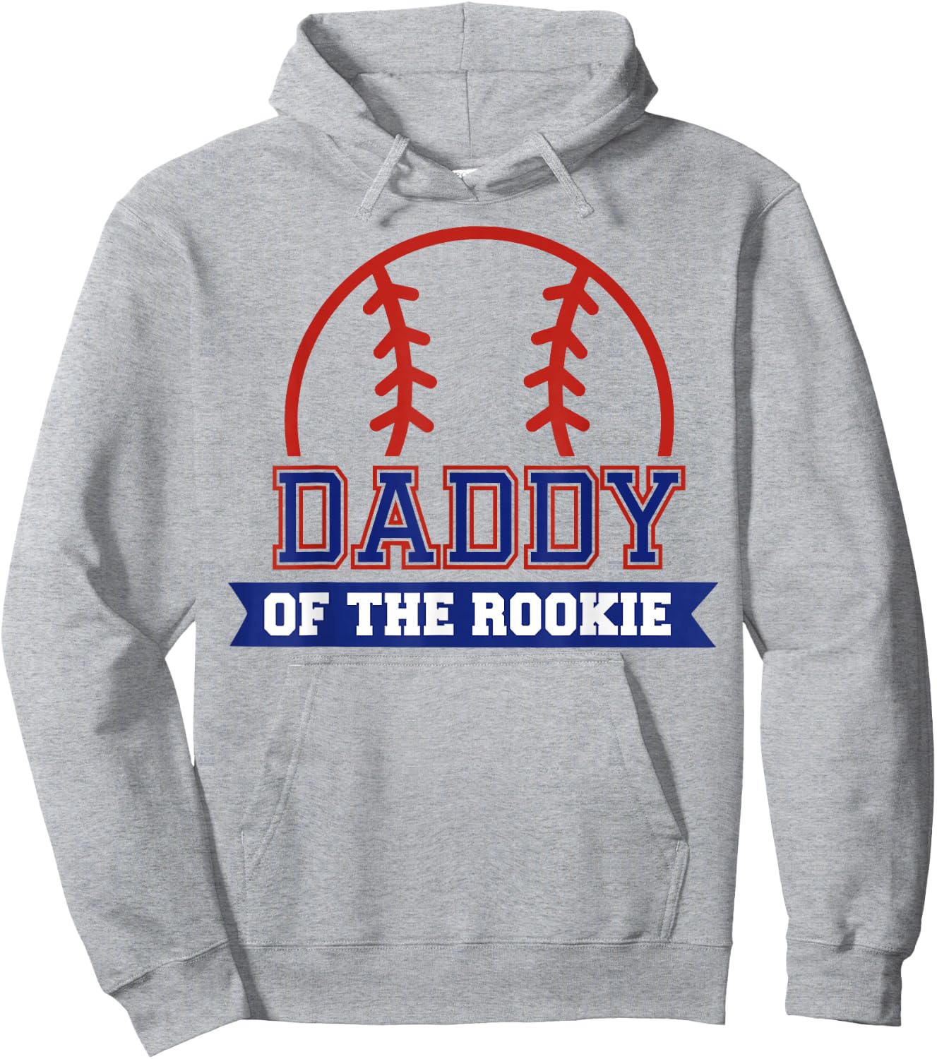 Daddy of Rookie 1st Birthday Baseball Theme Matching Party Hoodie - Hoodie | Ash