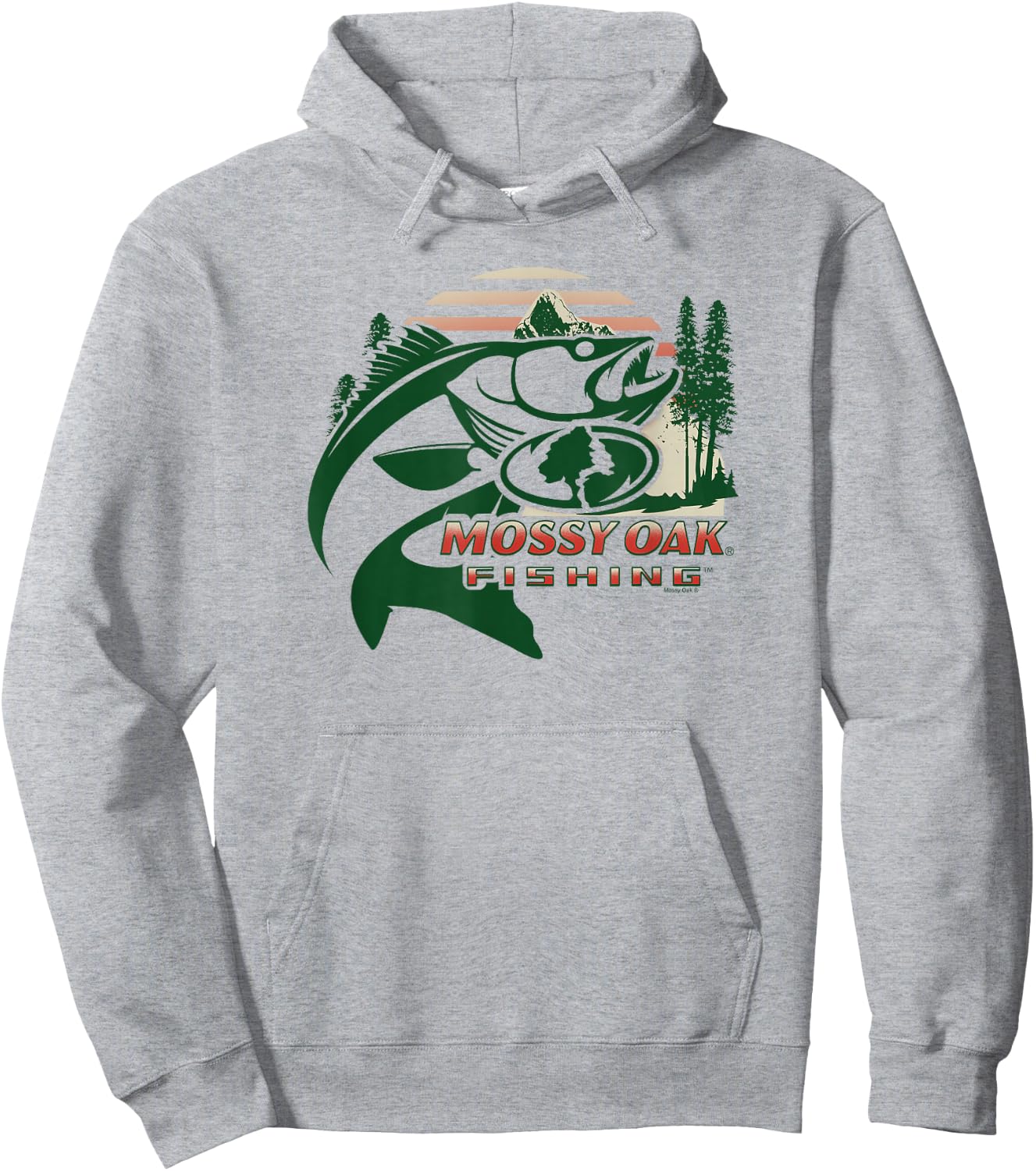 Mossy Oak Fishing Built for The Bite Fish Logo Hoodie - Hoodie | Ash