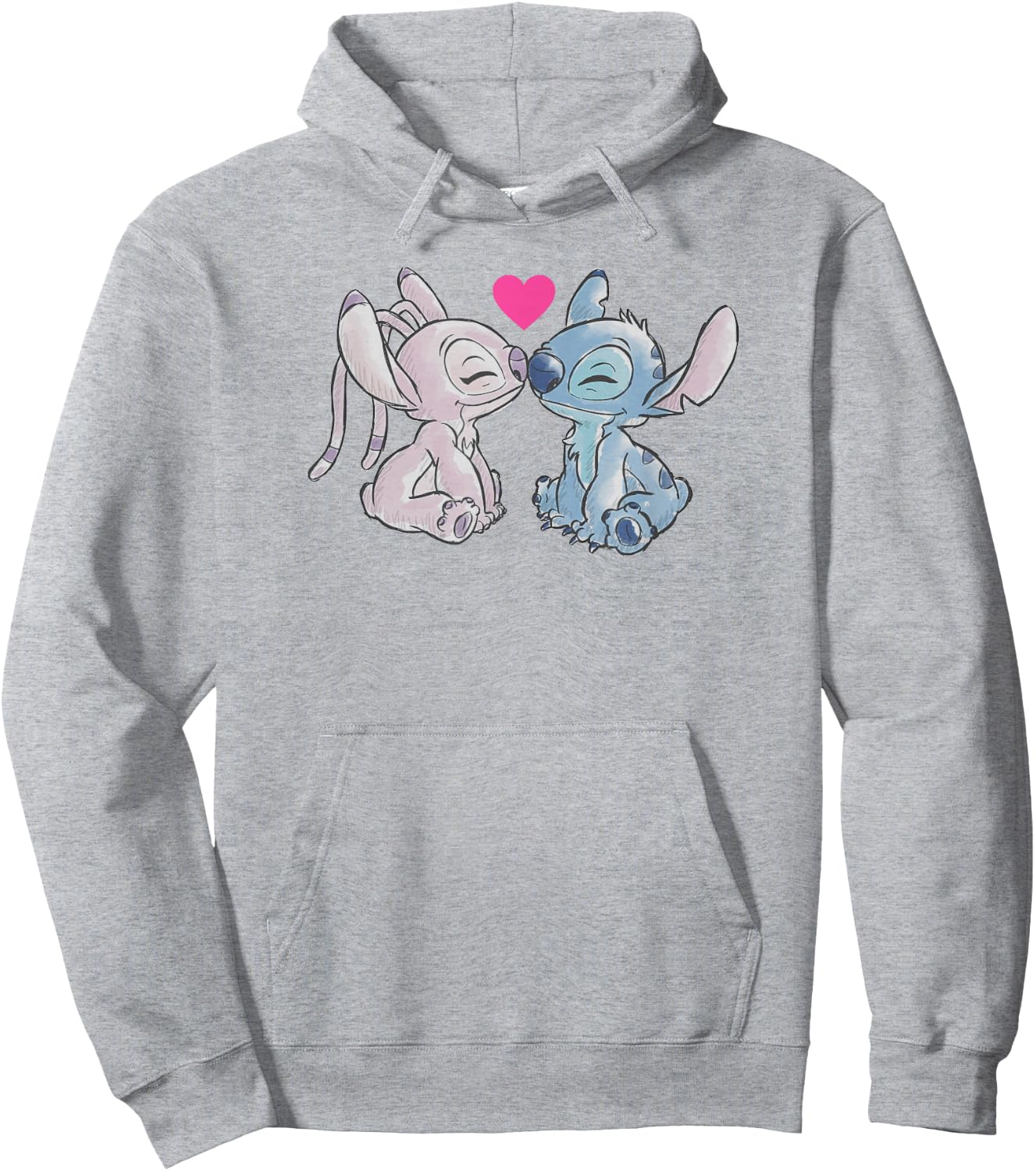 Disney Lilo & Stitch Valentine's Day Stitch & Angel Couple Hoodie - Hoodie | Ash
