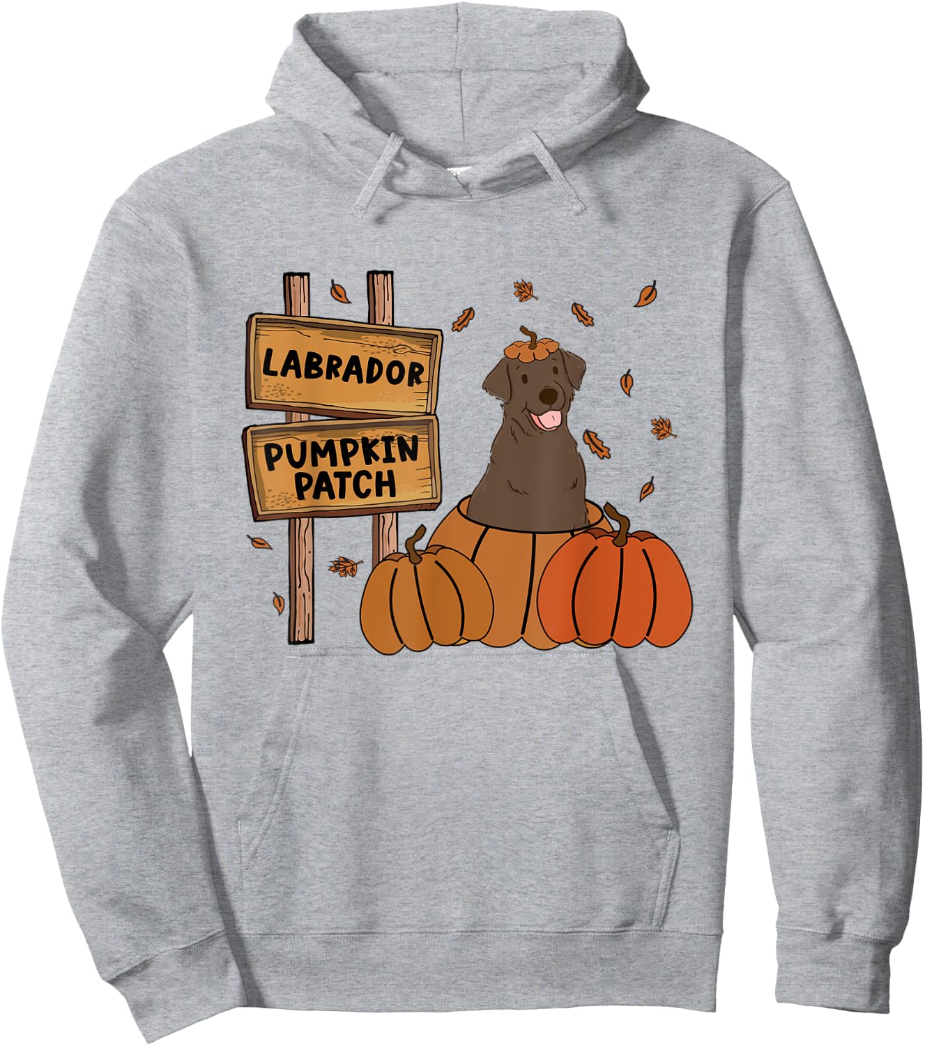 Labrador Pumpkin Patch Lab Lovers Thanksgiving Halloween Hoodie - Hoodie | Ash