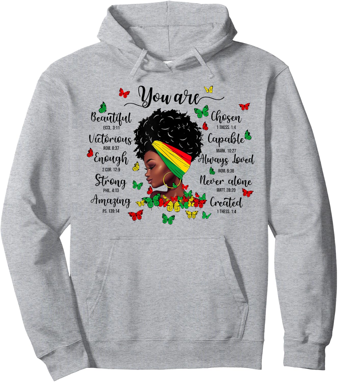 Black History Month You Are Beautiful You Are Chosen Junetee Hoodie - Hoodie | Ash
