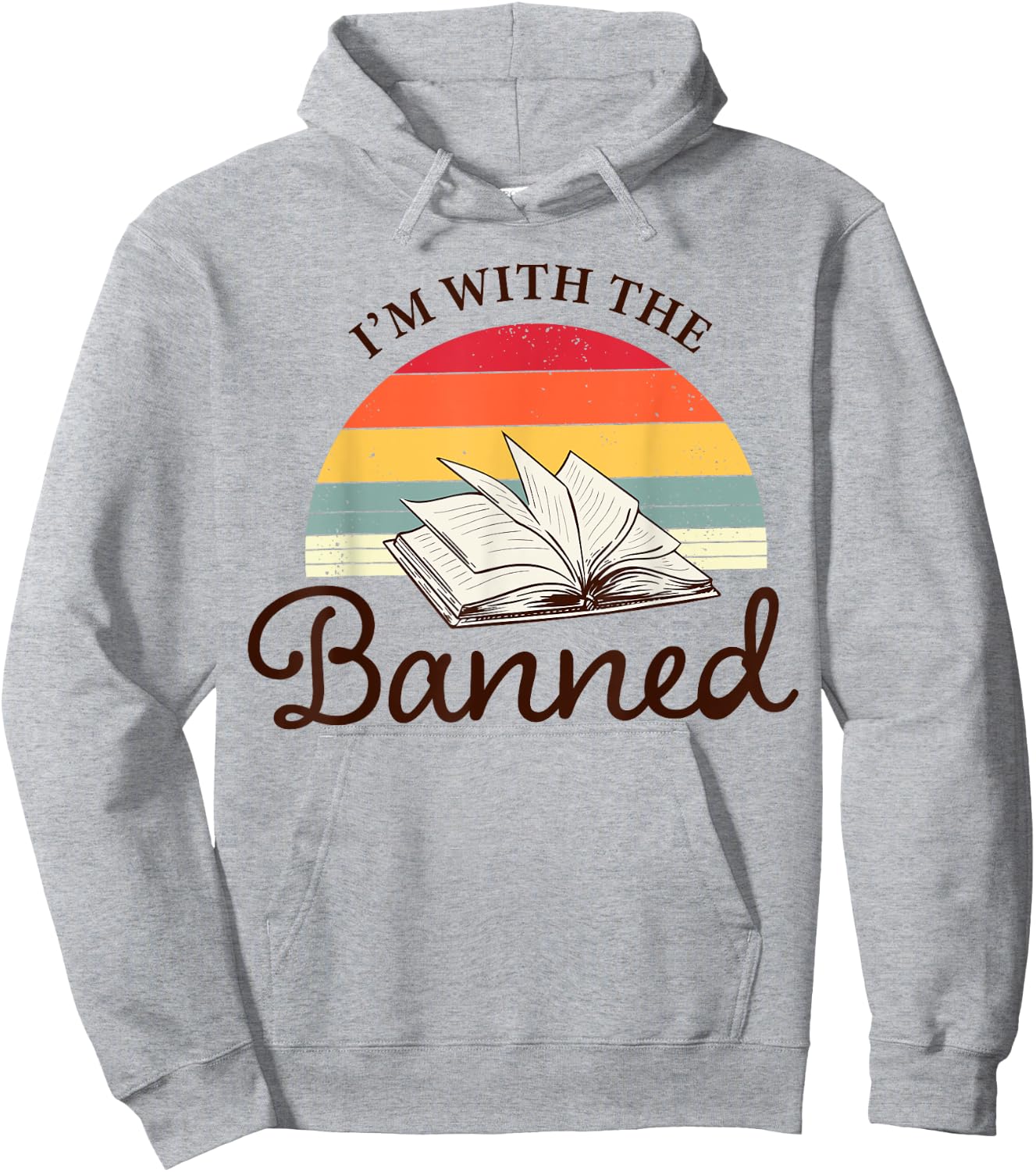 I'm With The Banned Books Week Librarian Retro Book Reader Hoodie - Hoodie | Ash