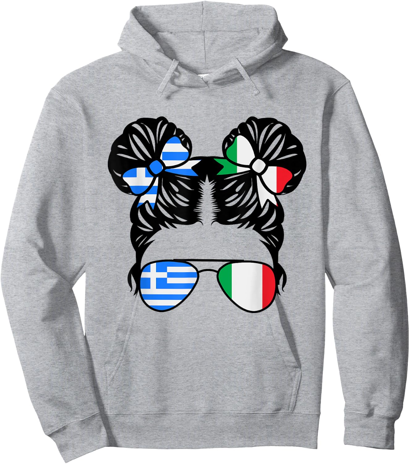 Half Greek Half Italian Girl Greece Kids Heritage Hoodie - Hoodie | Ash