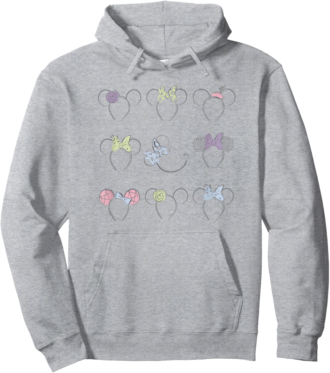Disney Minnie Mouse Disneyland Headbands Ears Illustration Hoodie - Hoodie | Ash