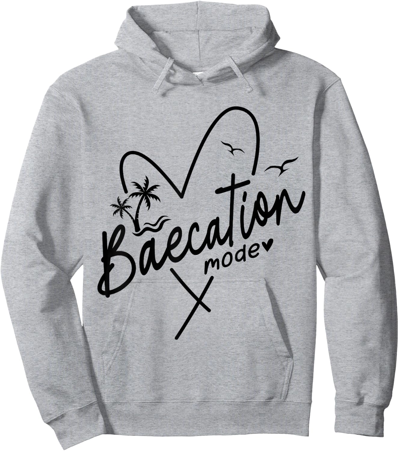 Baecation Mode His and Her Couples Matching Vacation Beach Hoodie - Hoodie | Ash