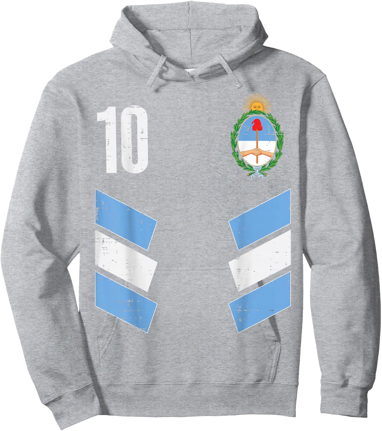 Argentina Number 10 Soccer Fan Men Women Kids Boys Girls Hoodie - Hoodie | Ash