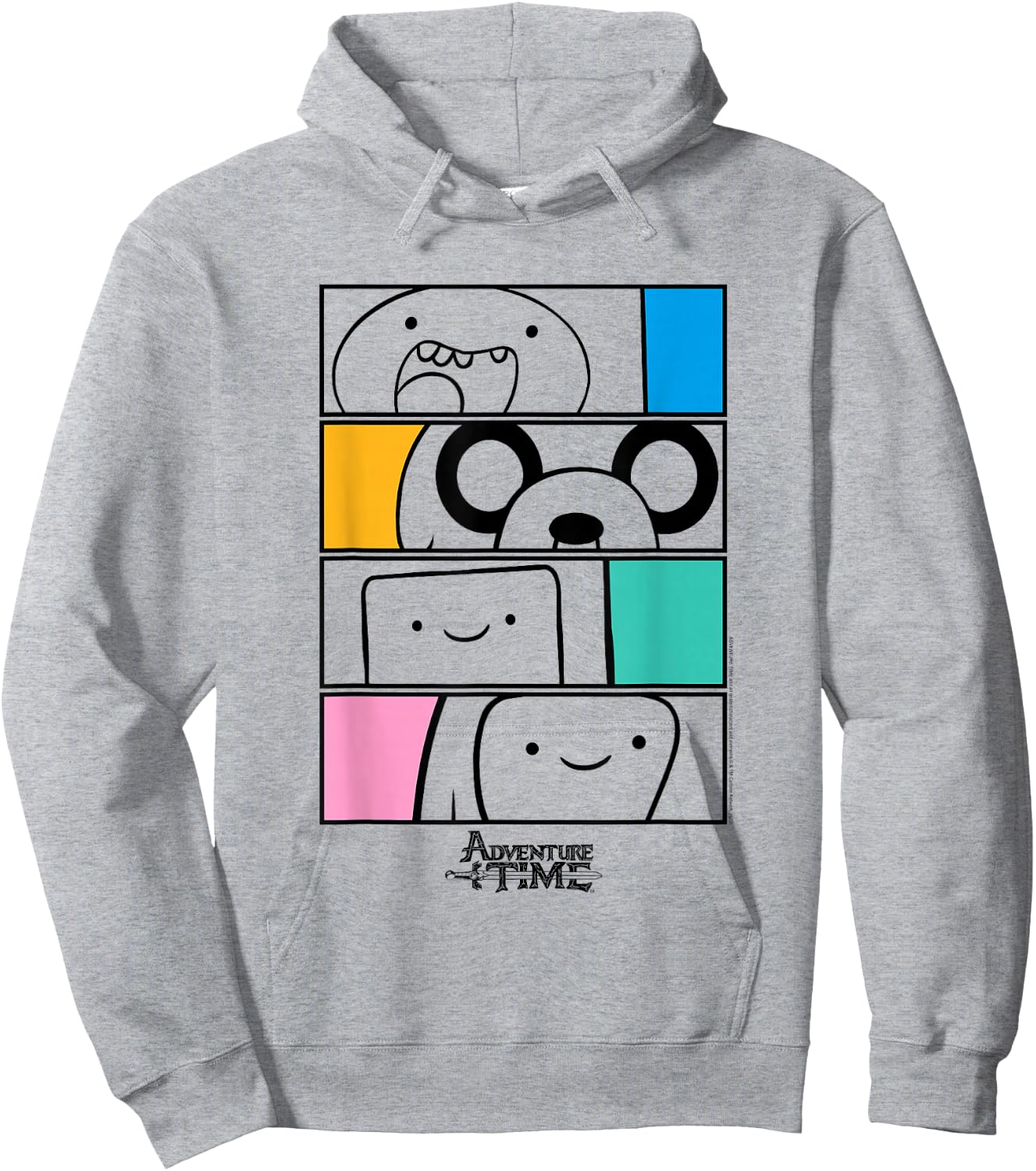 Adventure Time Finn, Jake. BMO, Bubblegum Stacked Cartoon Hoodie - Hoodie | Ash