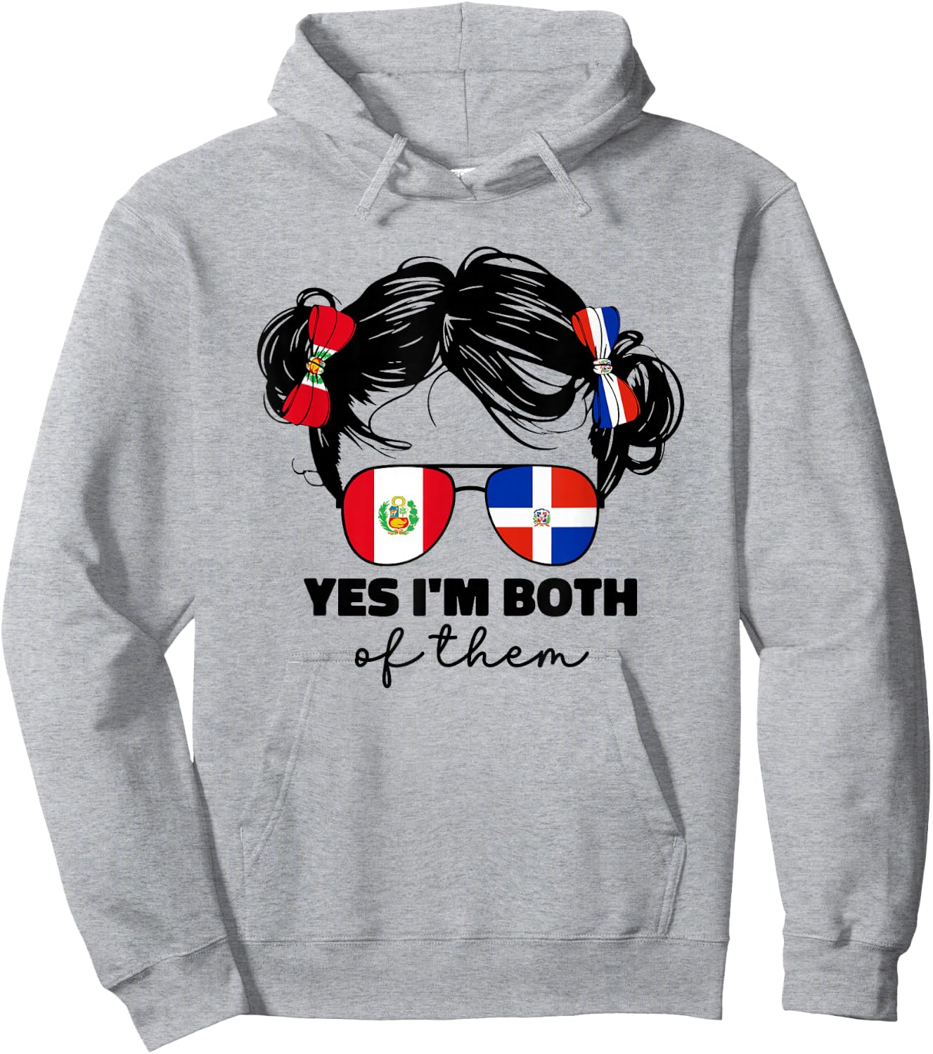 Half Dominican And Half Peruvian Peru Flag Kids Girl Mix Hoodie - Hoodie | Ash