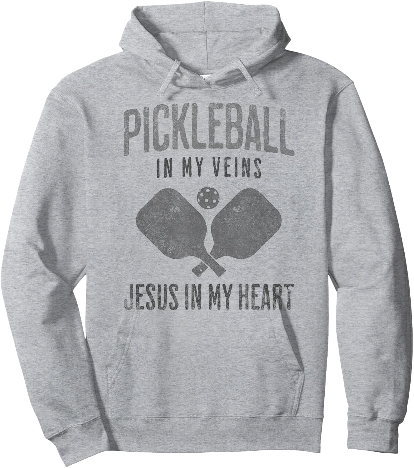Pickleball In My Veins Jesus In My Heart Christian Player Hoodie - Hoodie | Ash