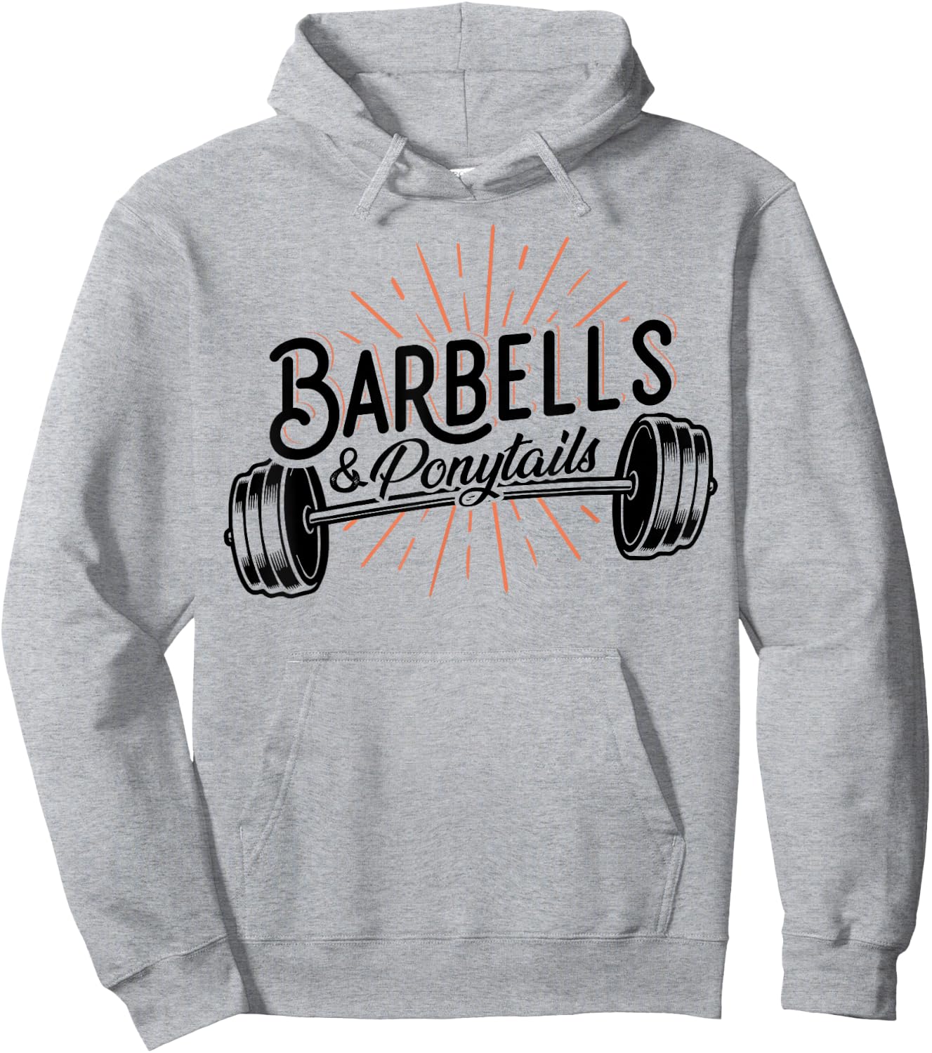 Barbells And Ponytails - Motivational Fitness Women Gym Hoodie - Hoodie | Ash
